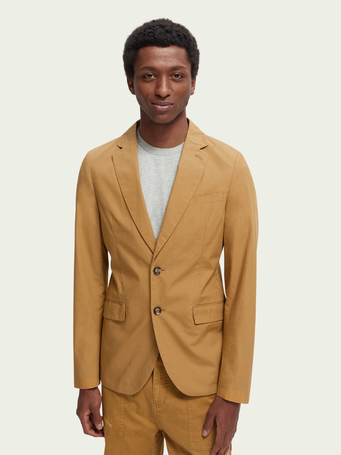Scotch Soda Single breasted stretch poplin blazer