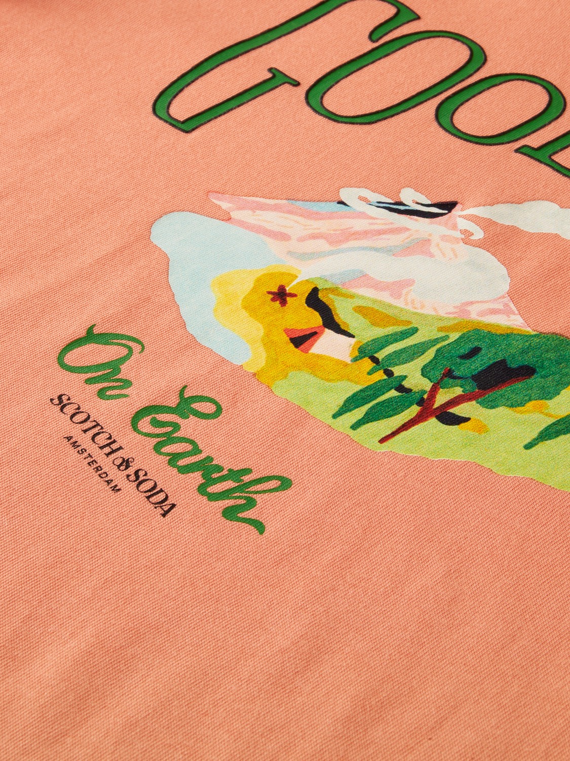 Graphic jersey crewneck T-shirt in Organic Cotton