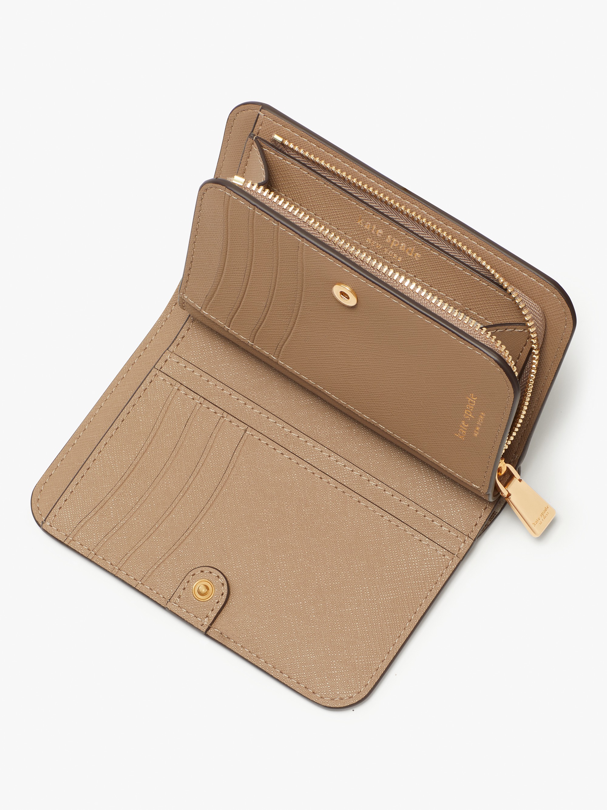 Spade Flower Monogram Coated Canvas Compact Wallet
