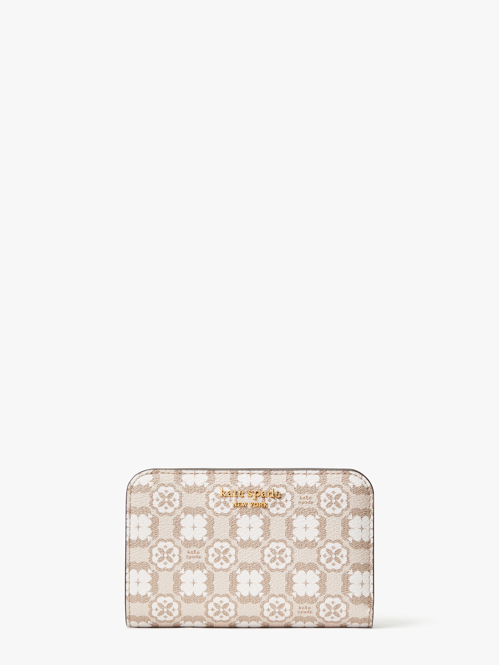 Spade Flower Monogram Coated Canvas Compact Wallet