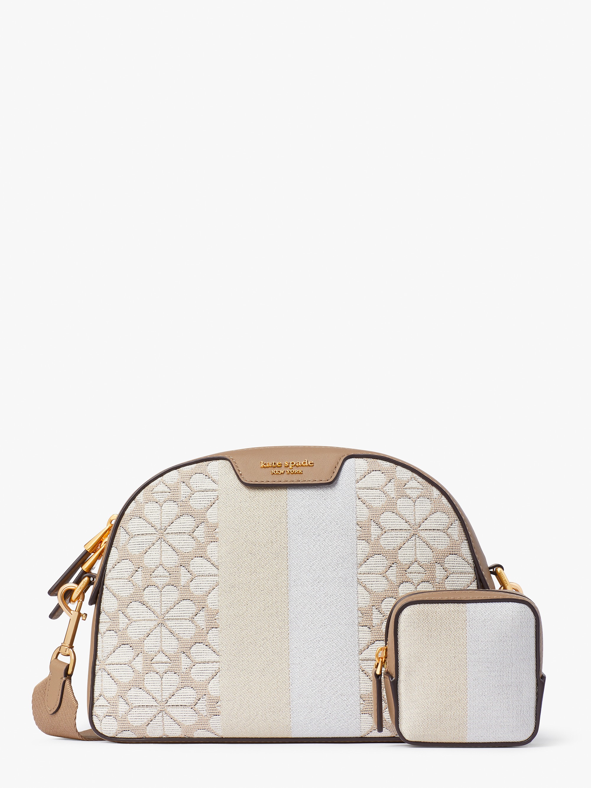 Spade Flower Jacquard Stripe Addy Medium Dome Crossbody