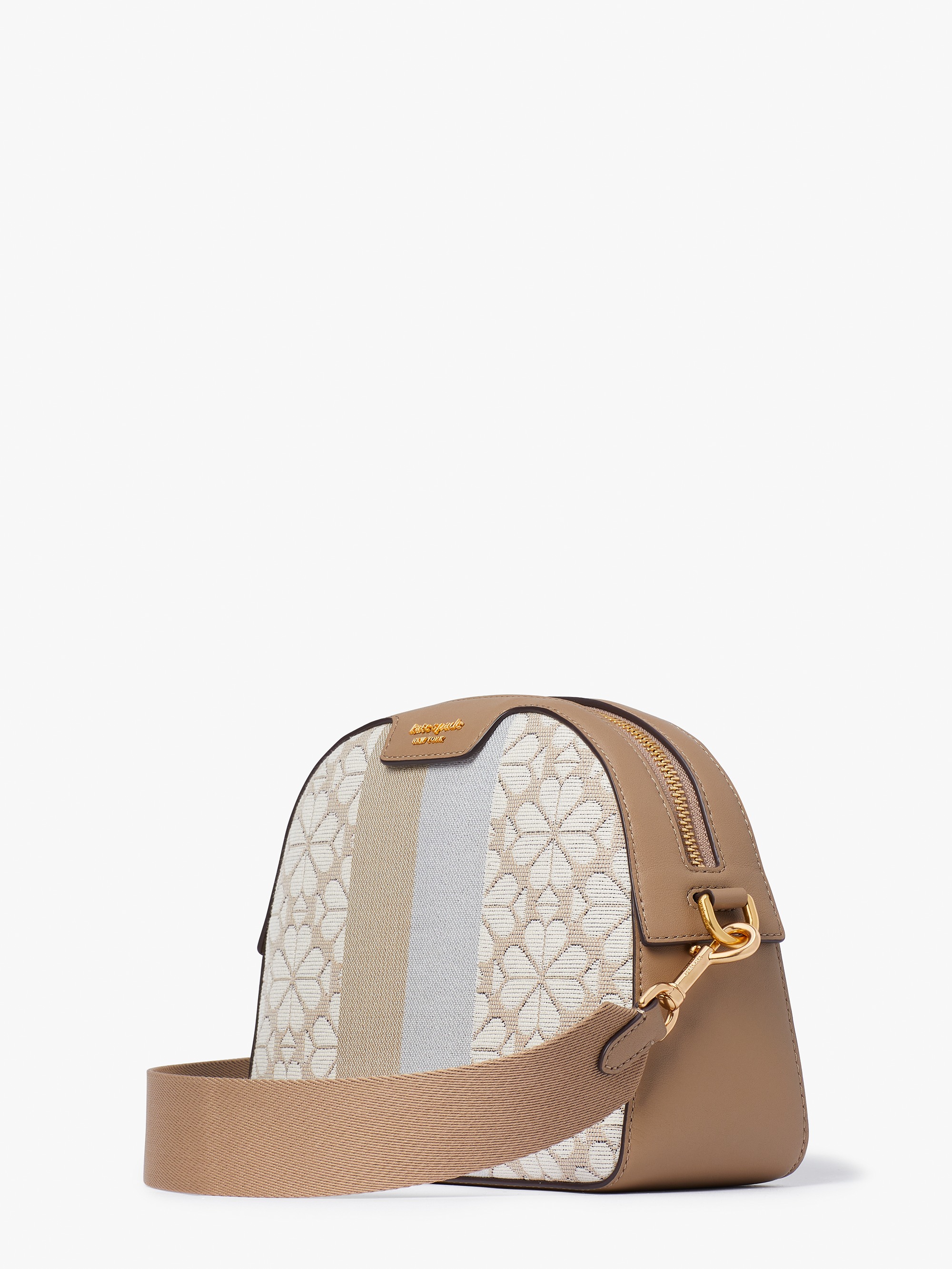 Spade Flower Jacquard Stripe Addy Medium Dome Crossbody