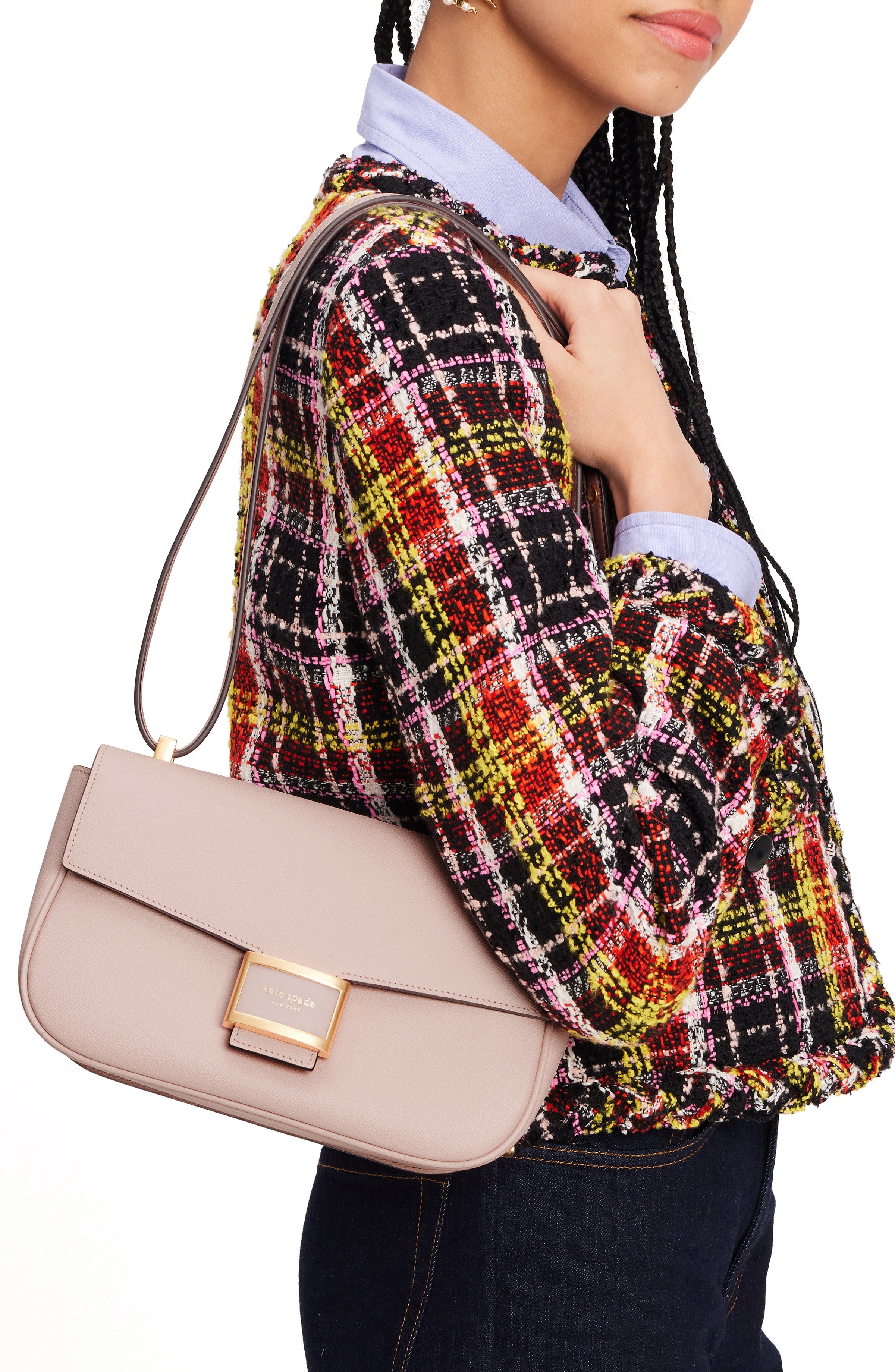 KATY TEXTURED LEATHER shoulder bag