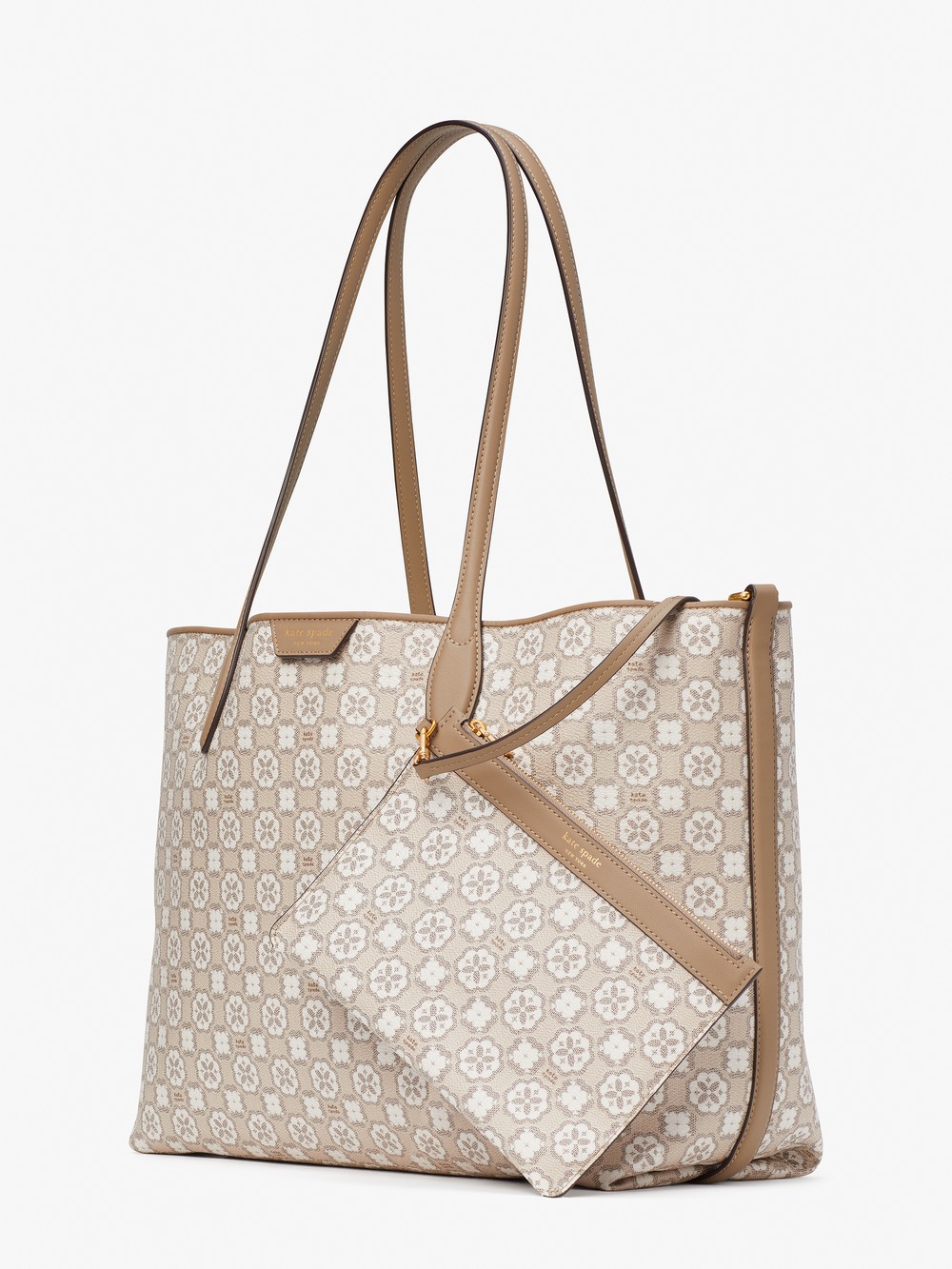 Spade Flower Monogram Coated Canvas Sutton Medium Tote