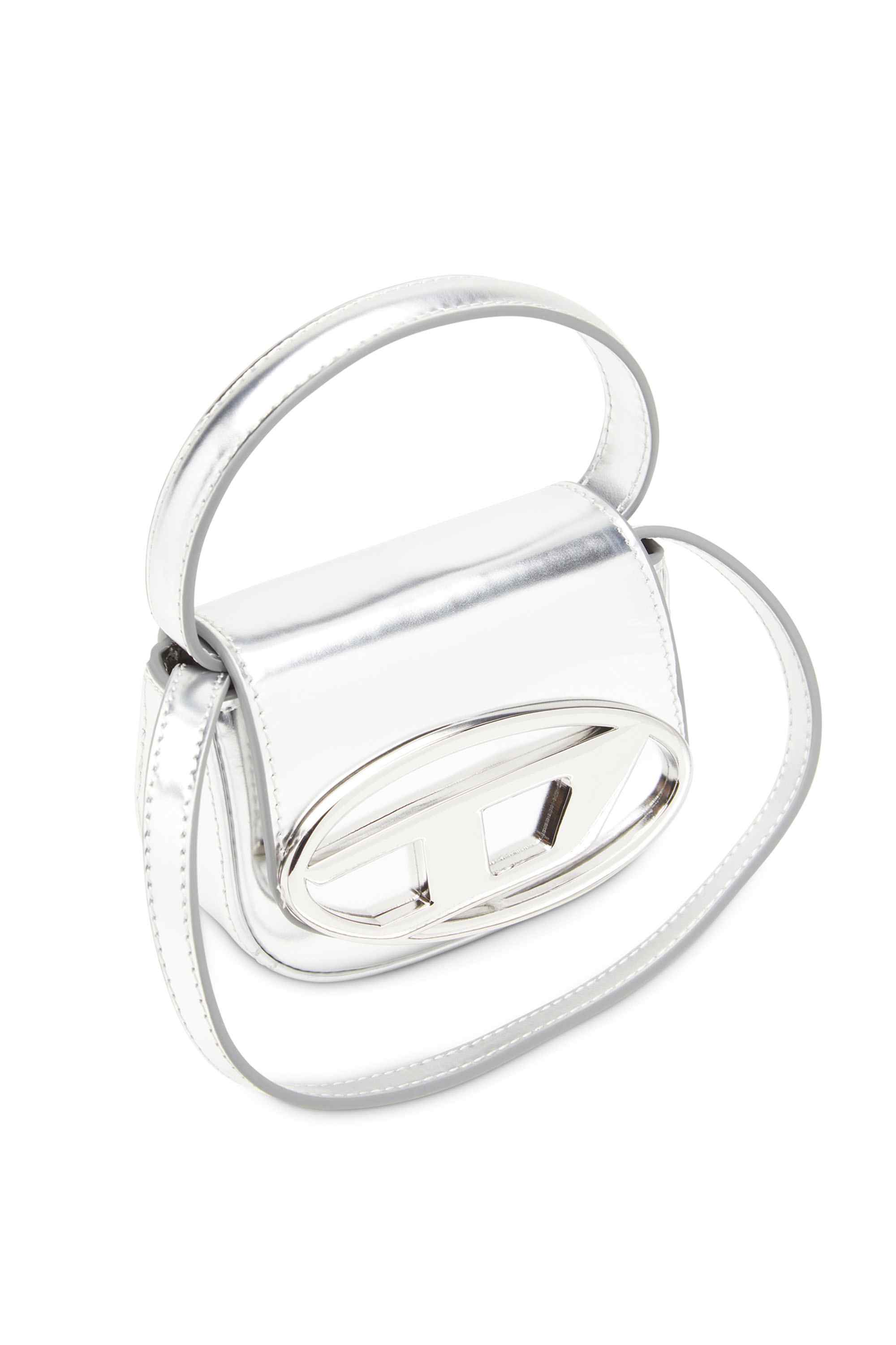 Silver 1DR-XS-S-Iconic mini bag in mirrored leather
