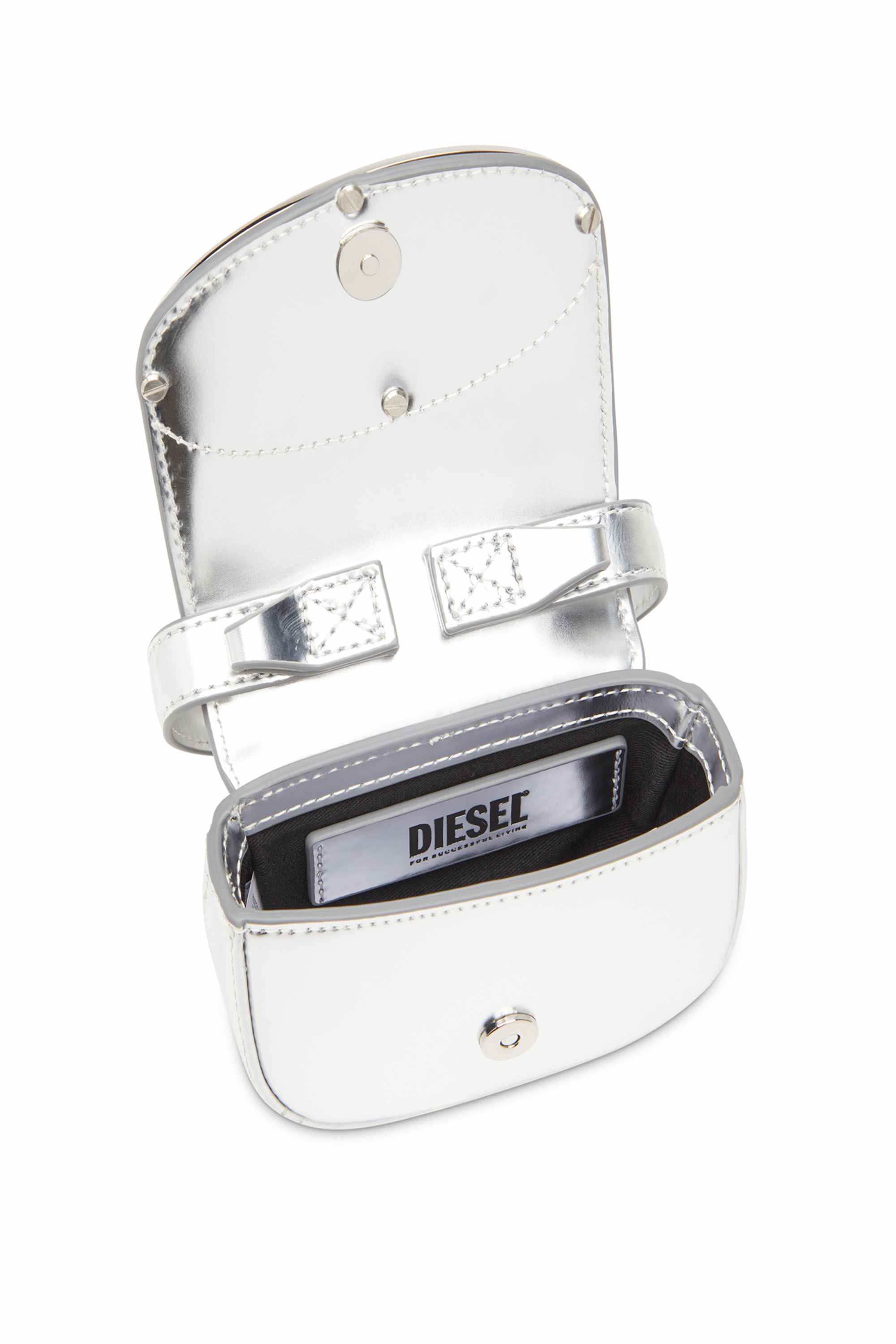 Silver 1DR-XS-S-Iconic mini bag in mirrored leather