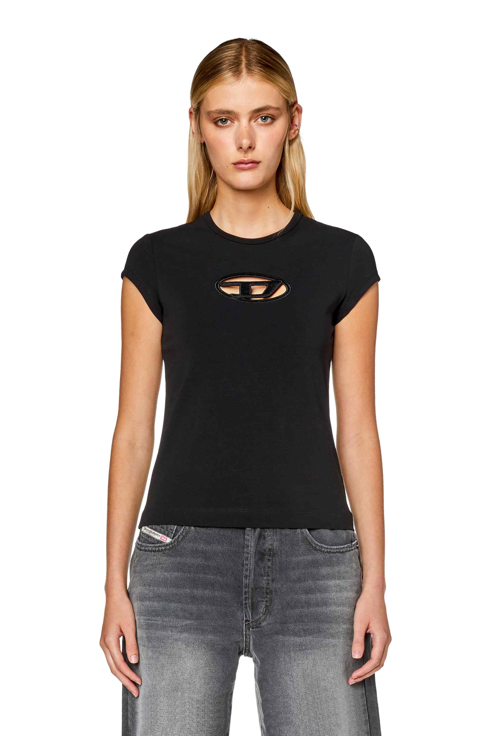 Black T-shirt with peekaboo logo