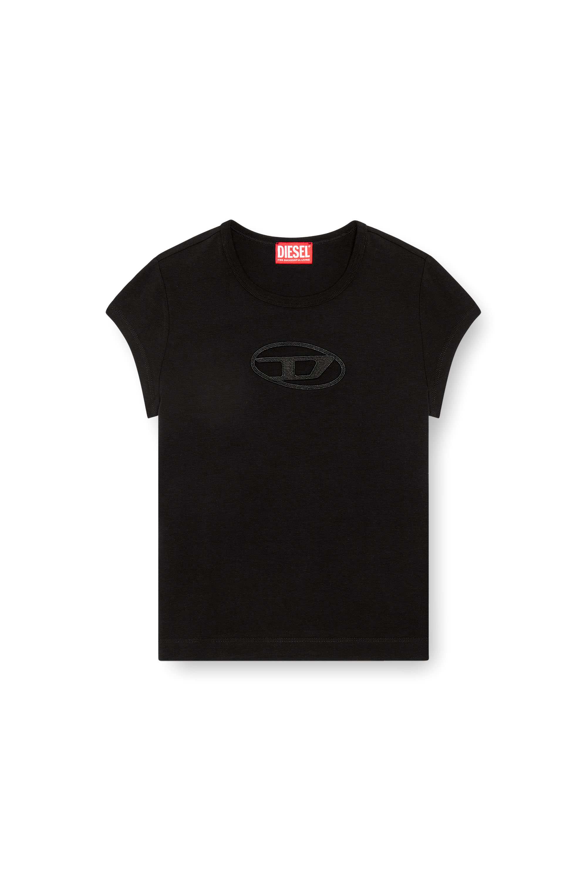 Black T-shirt with peekaboo logo