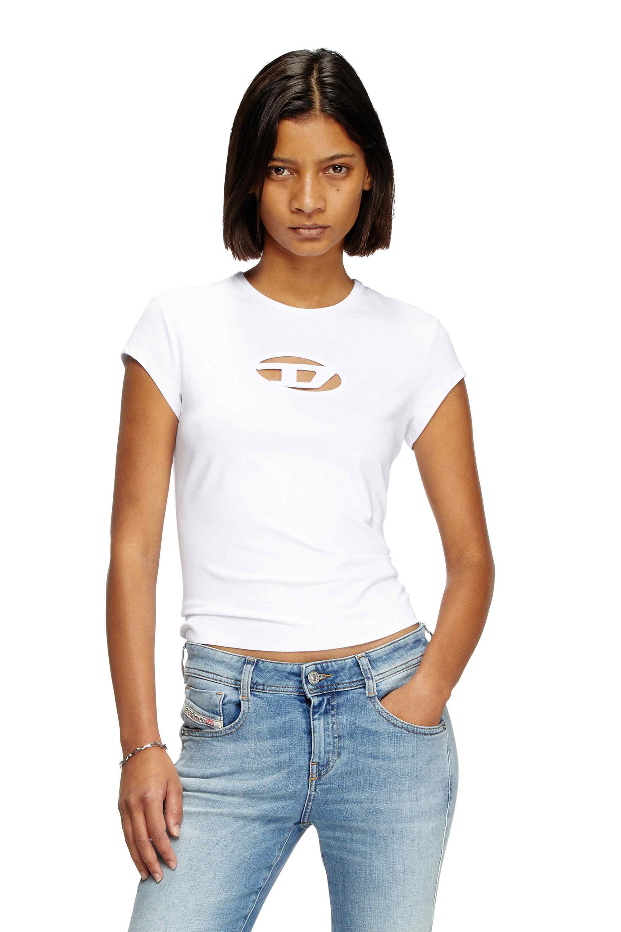 White T-shirt with peekaboo logo