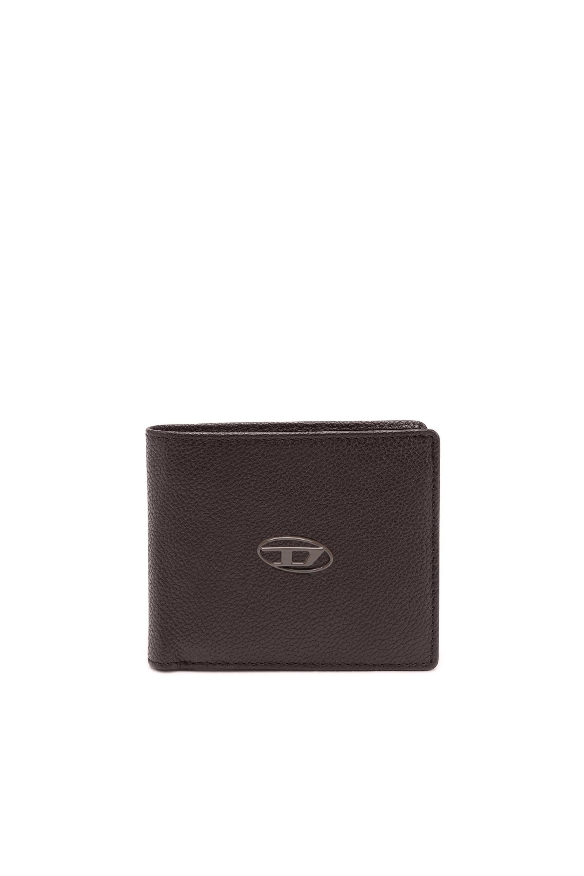 Brown Bi-fold wallet in grainy leather