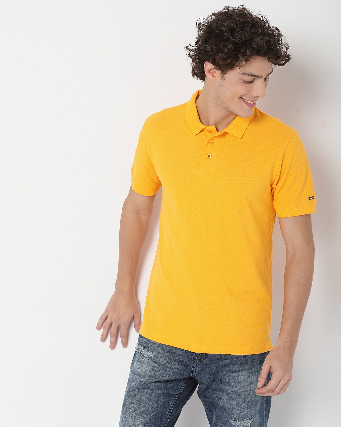 GAS | Ralph Basic Golden Yellow Cotton Polo T-shirt