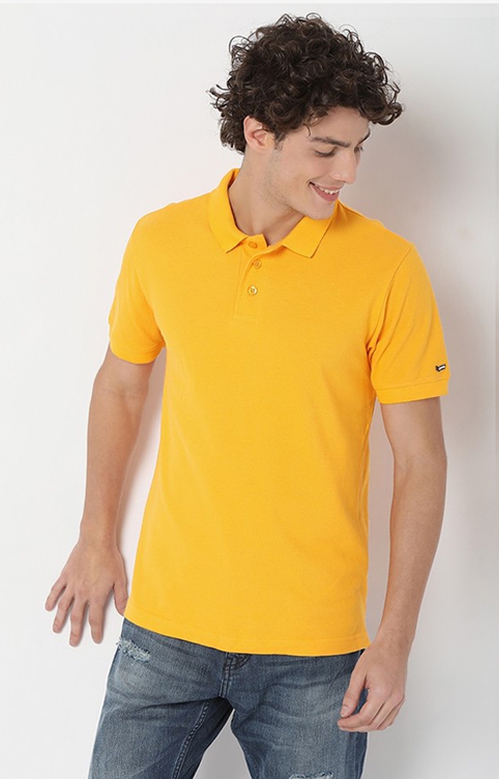GAS | Ralph Basic Golden Yellow Cotton Polo T-shirt