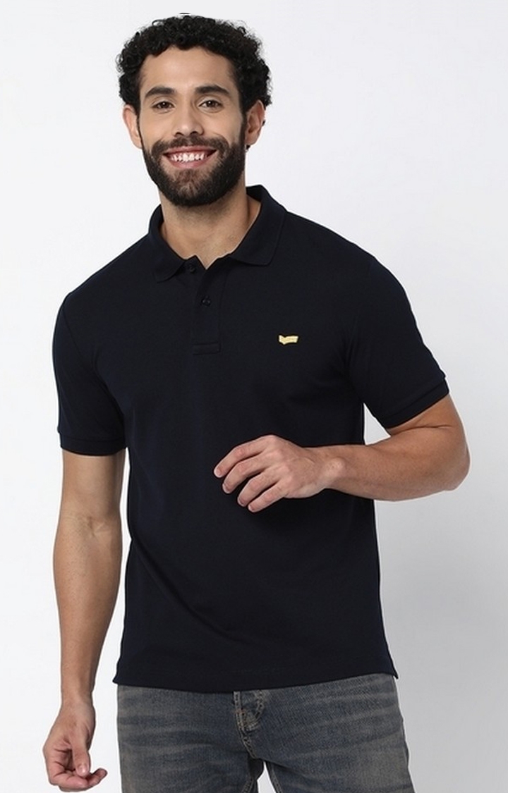 GAS | Ralph Regular Fit Navy Cotton Polo T-Shirt
