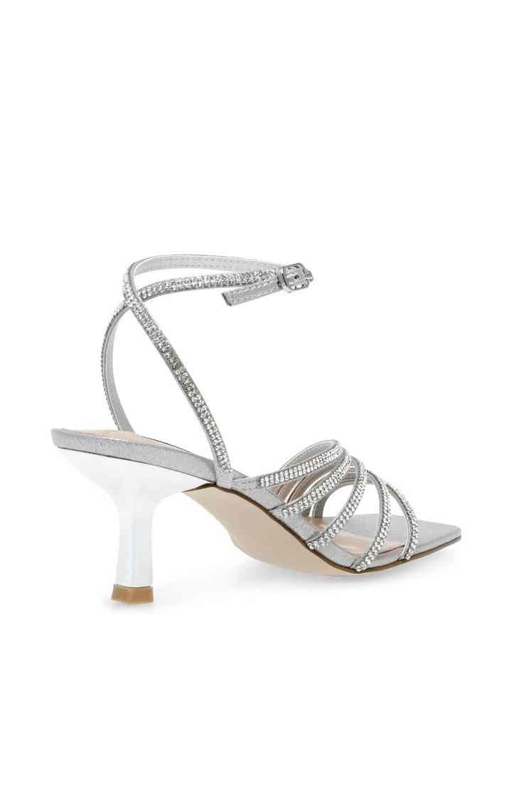 Aglow-R Silver Heel Sandals