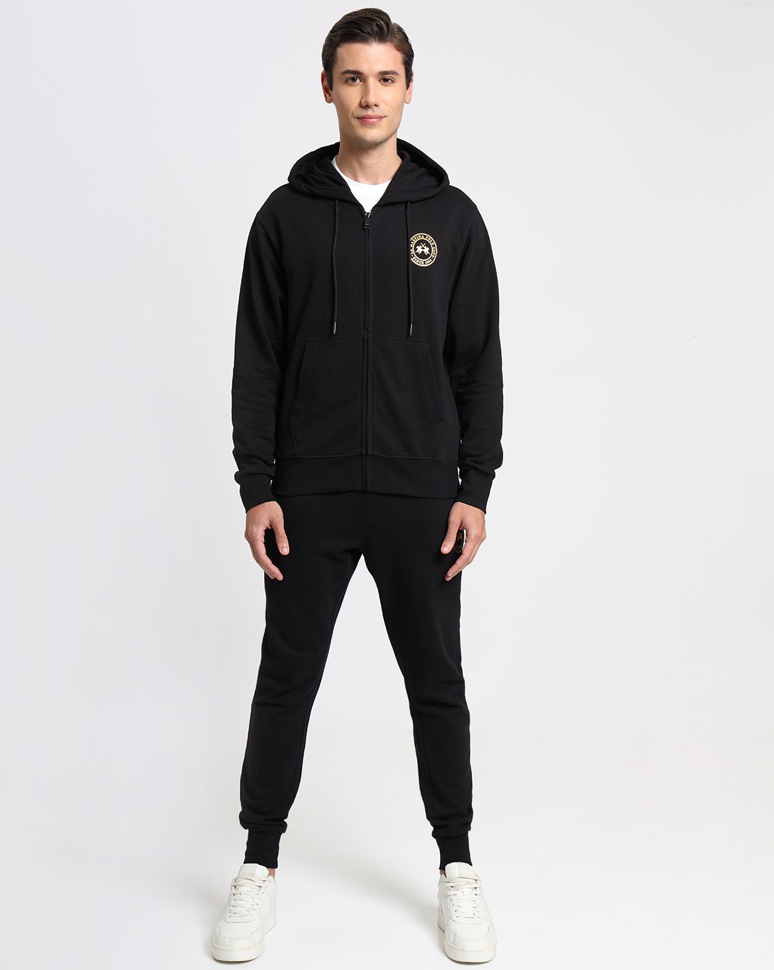 Zip-Front Hoodie with Split Kangaroo Pockets