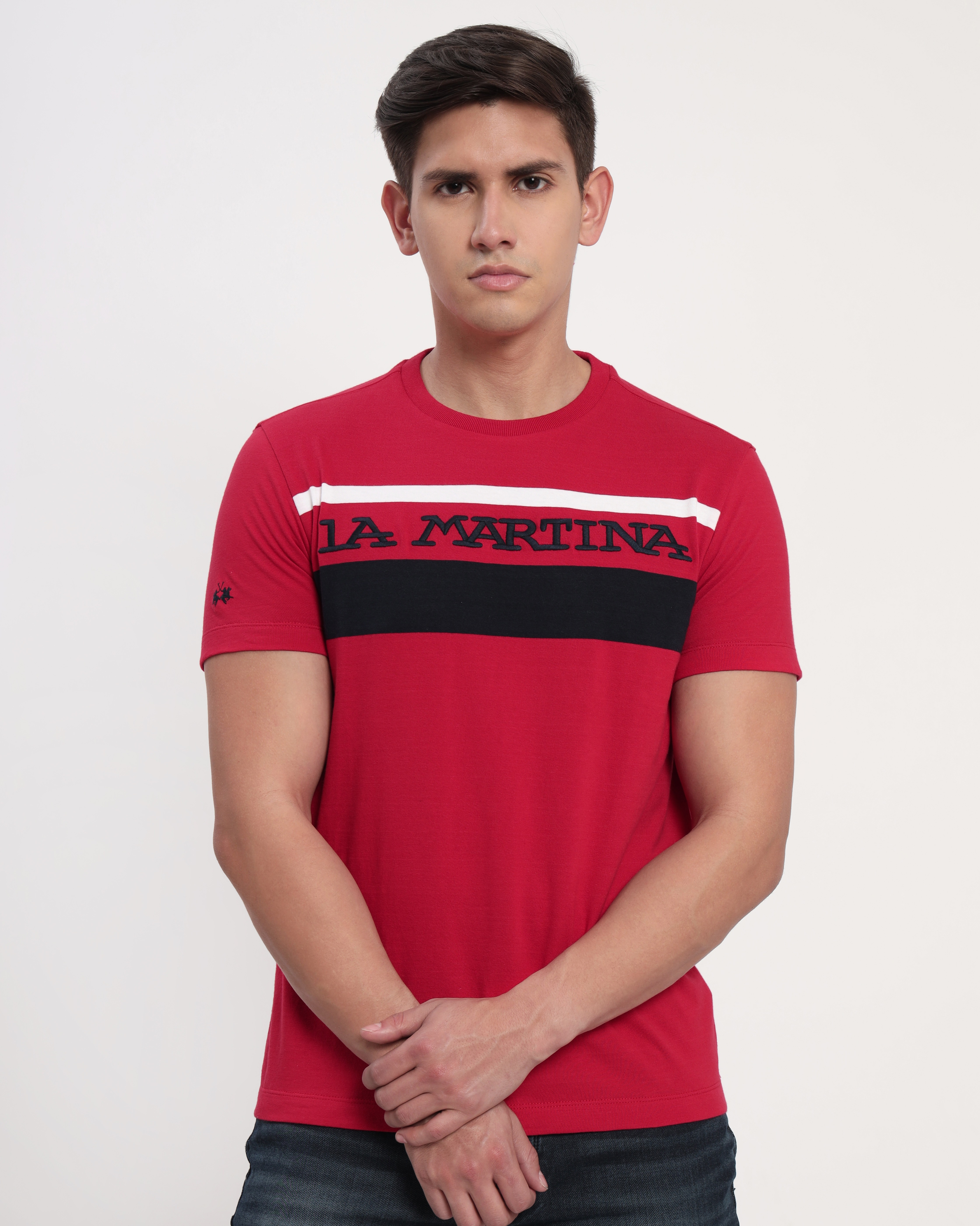 Brand Embroidered Crew-Neck T-Shirt