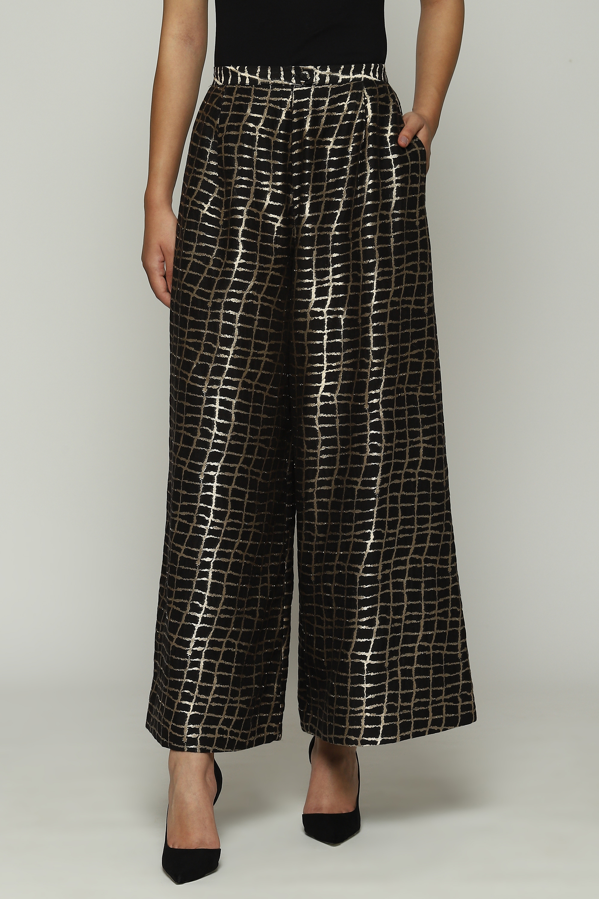 Fuchsia Brocade Silk Pant Set Design by Soniya G at Pernia's Pop Up Shop  2024