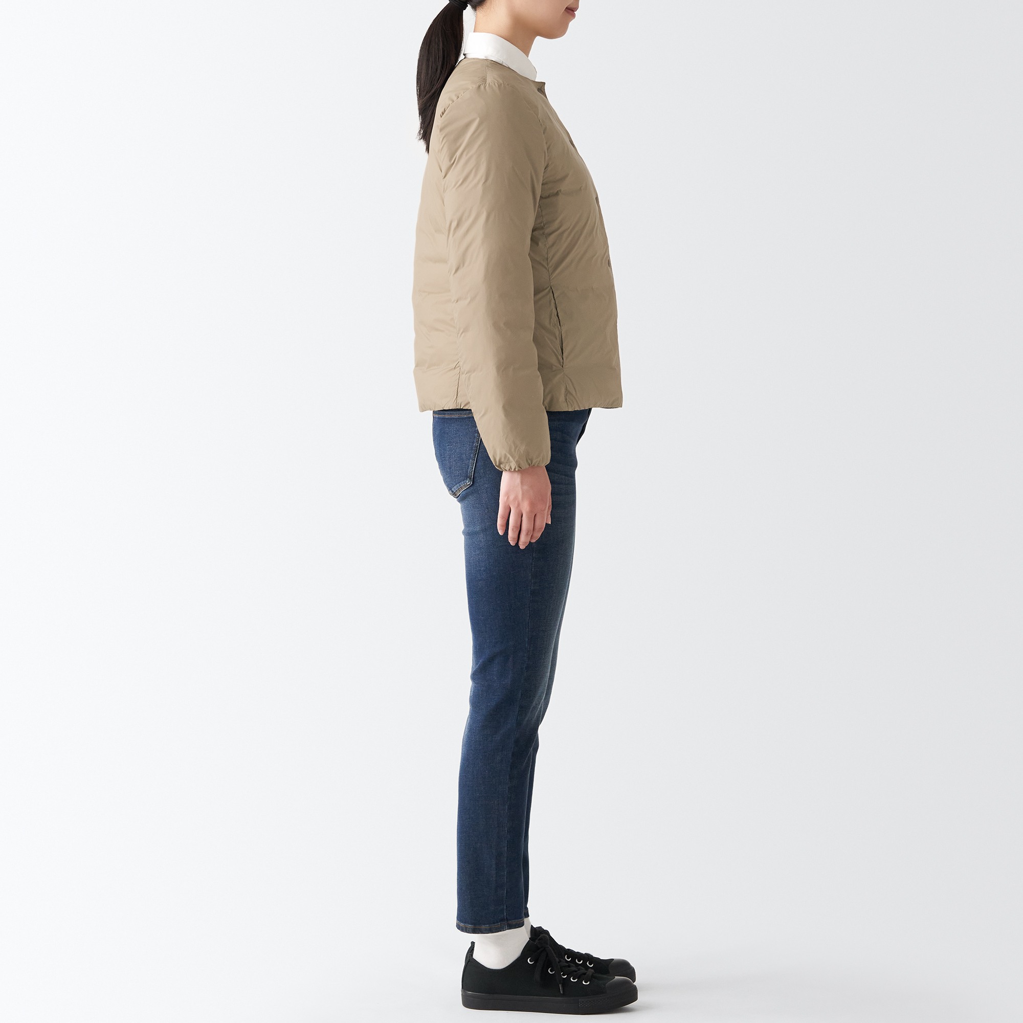 MUJI | Nylon Lightweight No collar Down jacket