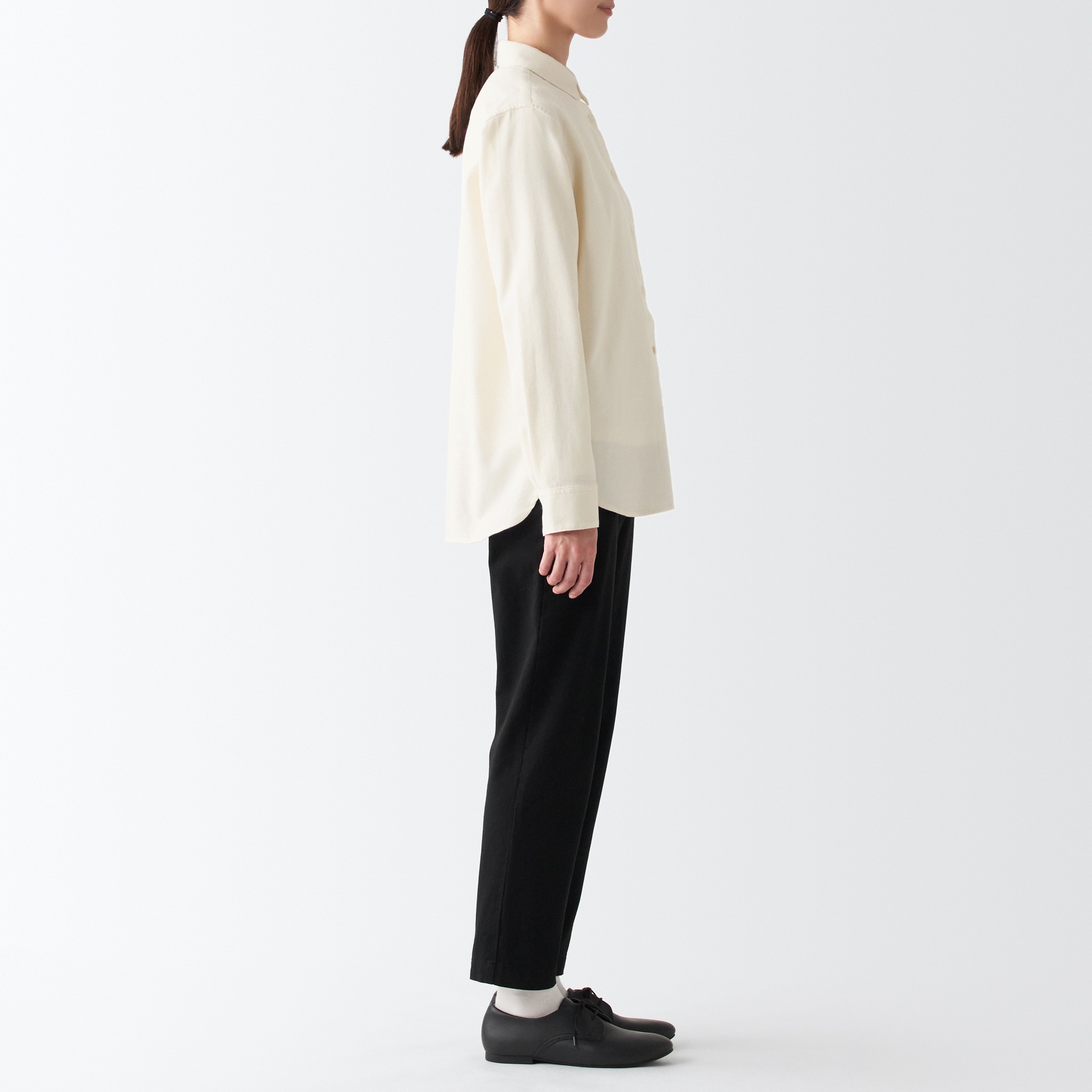 MUJI | Flannel Regular Collar Long sleeves shirt
