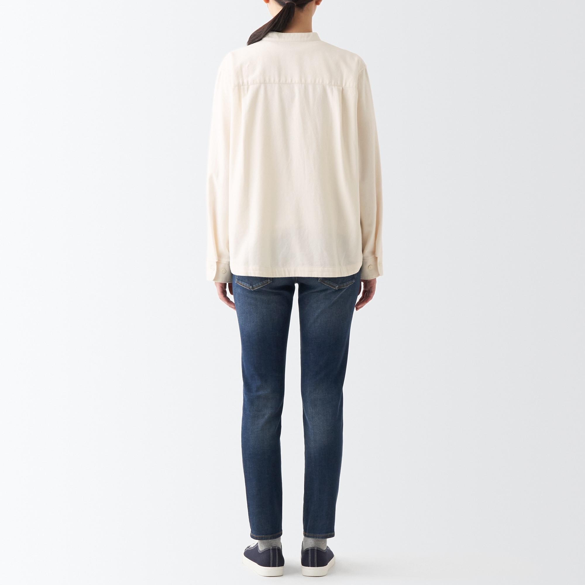 Flannel Stand Collar Long sleeves shirt