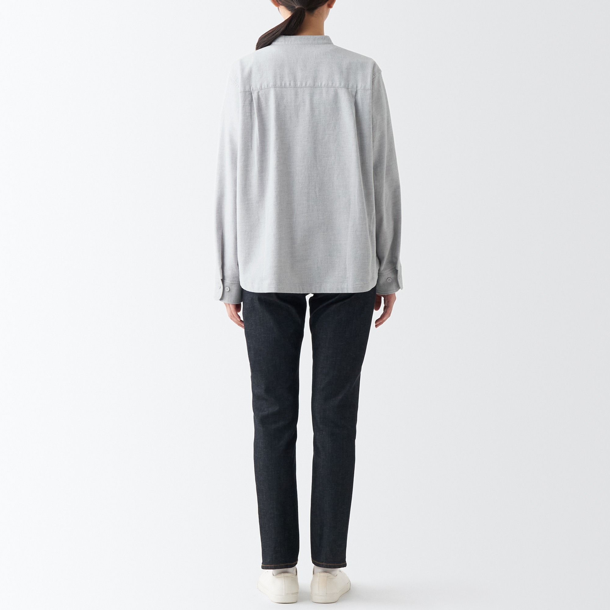 Flannel Stand Collar Long sleeves shirt