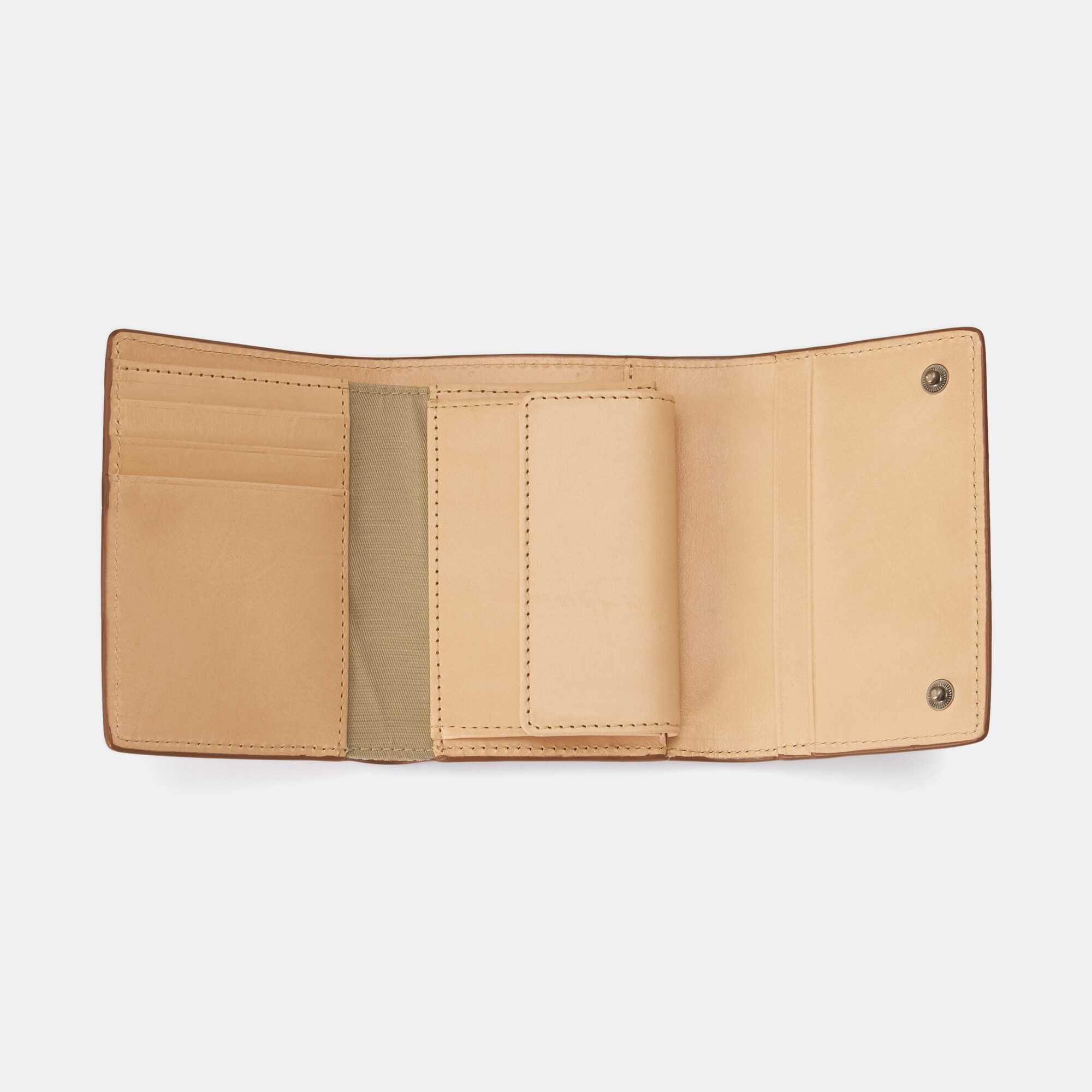 Italian vegetable tanned leather Foldable wallet