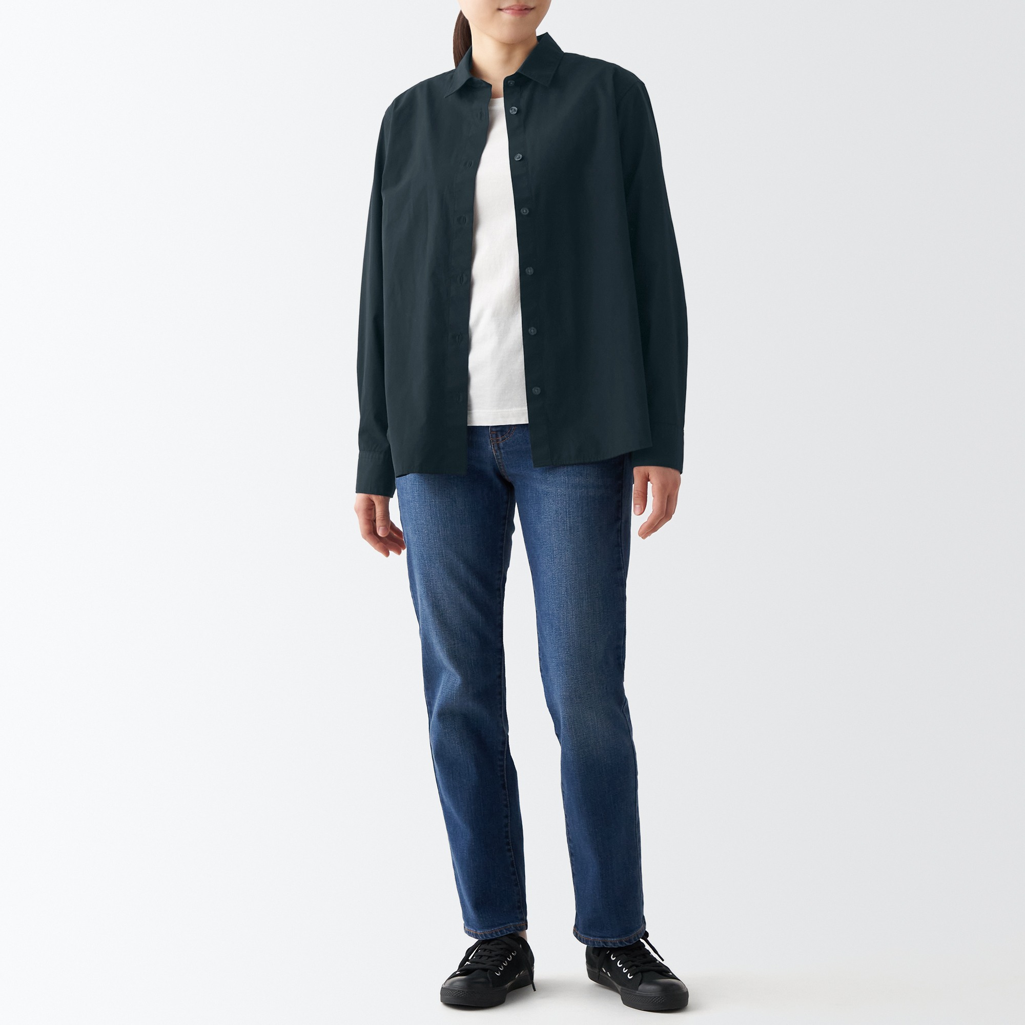Washed broad Regular Collar shirt