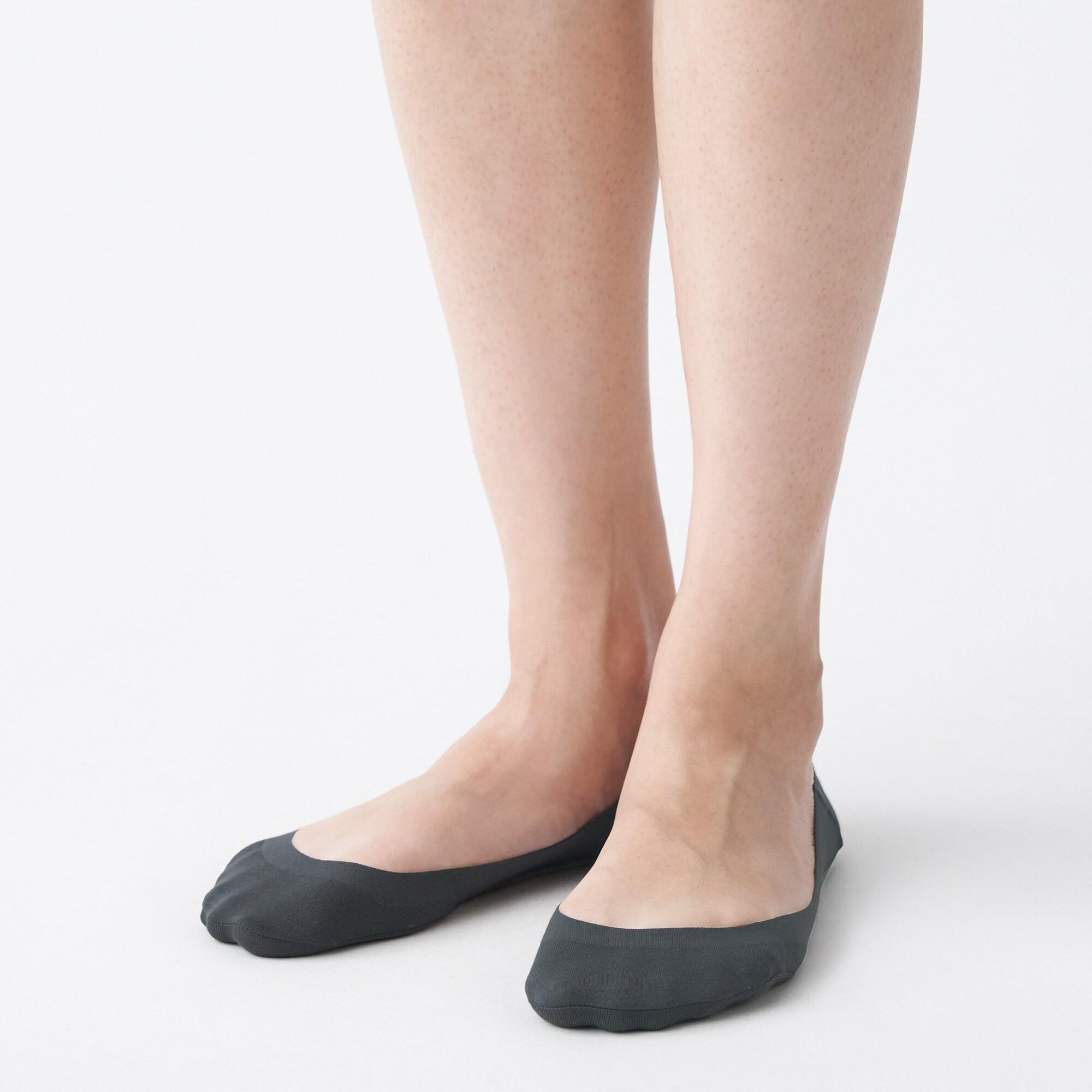 Cotton Blend Low-rise No-show socks with Heel Grip