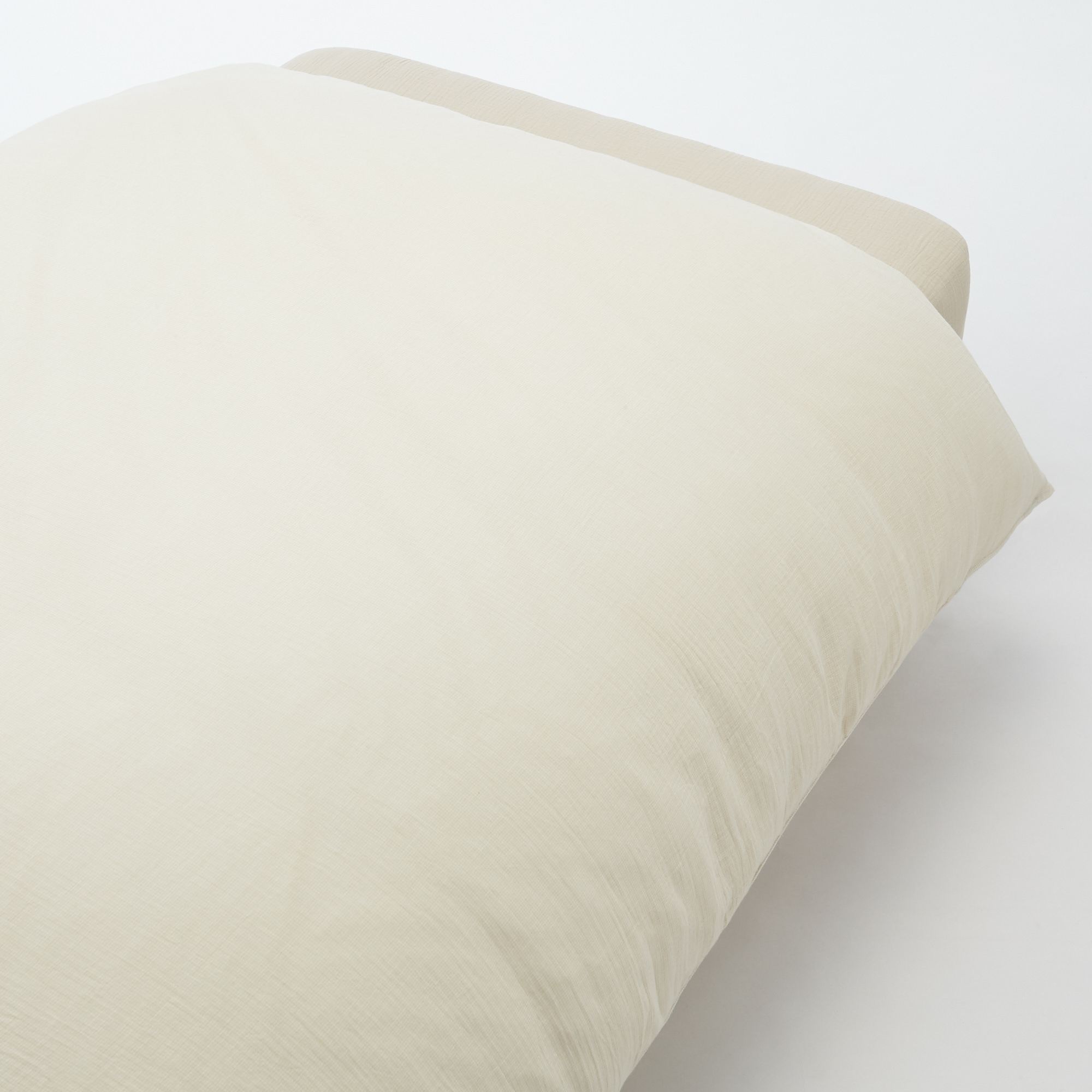 COTTON TRIPLE GAUZE DUVET COVER K BEIGE MINI CHECK