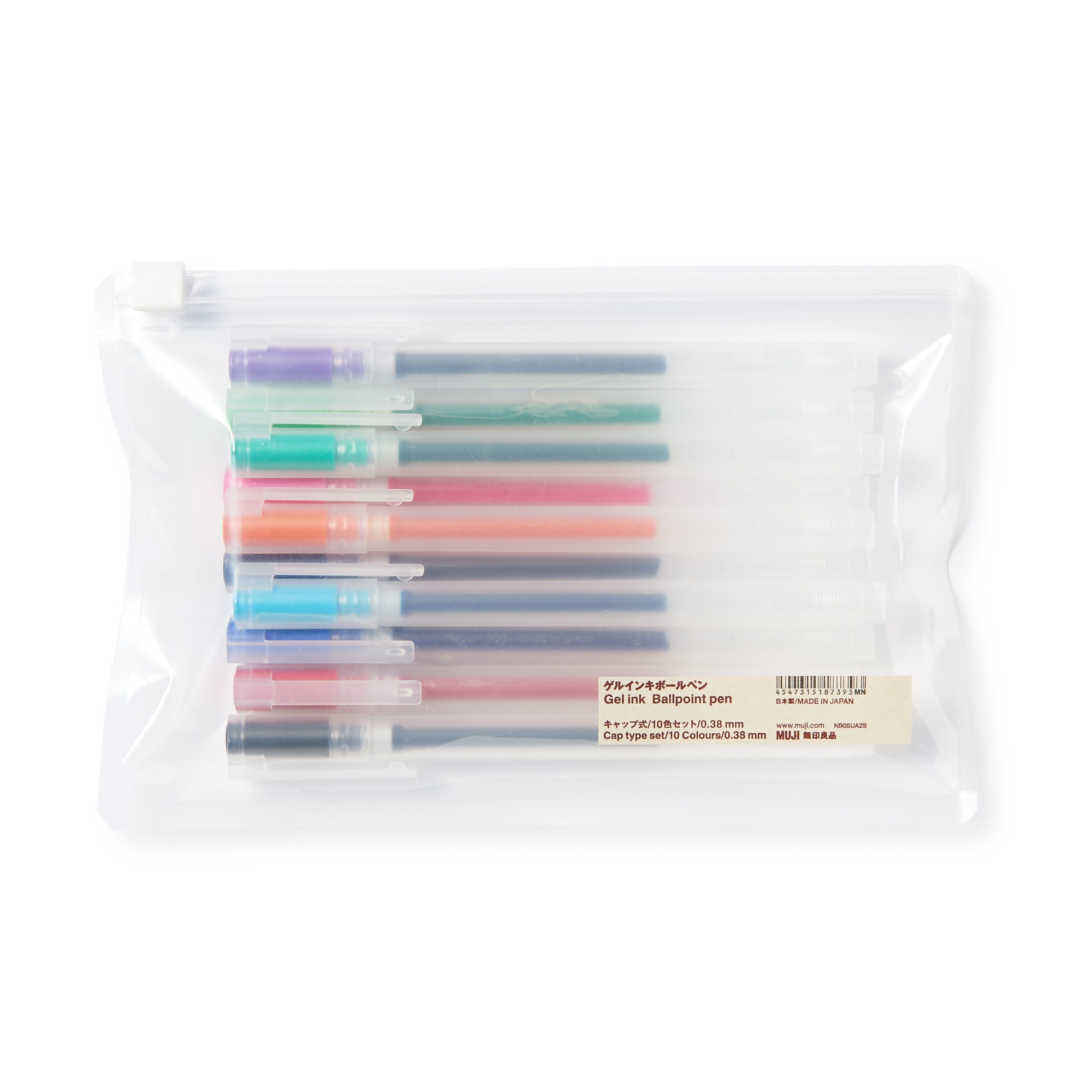 Gel ink ballpoint pen Cap type set 10 Colours