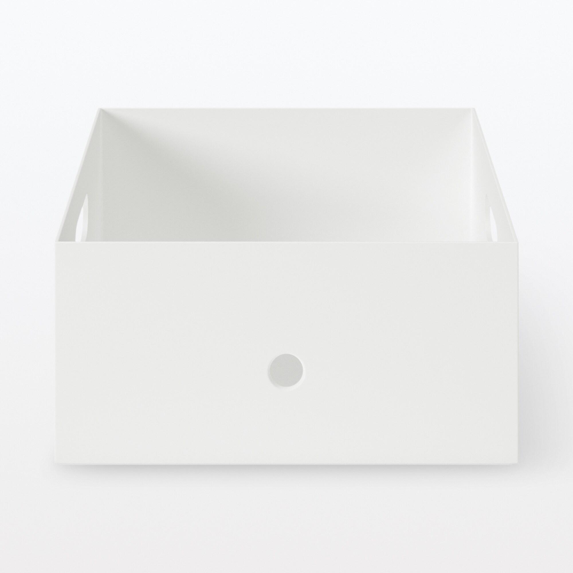 MUJI | Polypropylene file box Standard 1/2 White grey