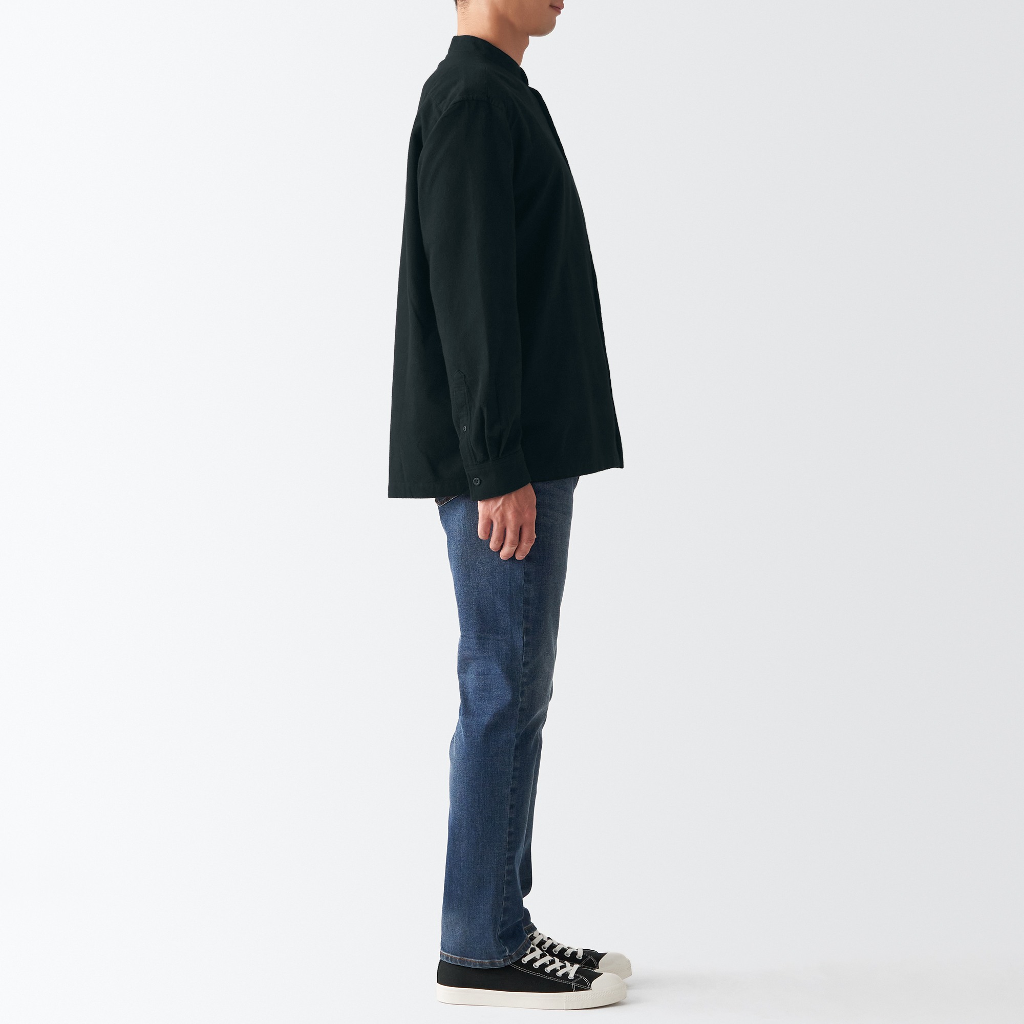 Flannel Stand Collar Shirt