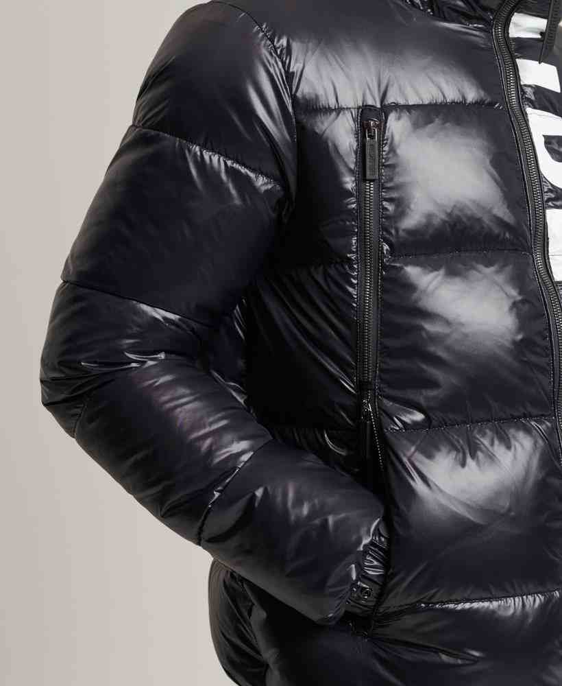 prolific red tape hooded puffer jacket