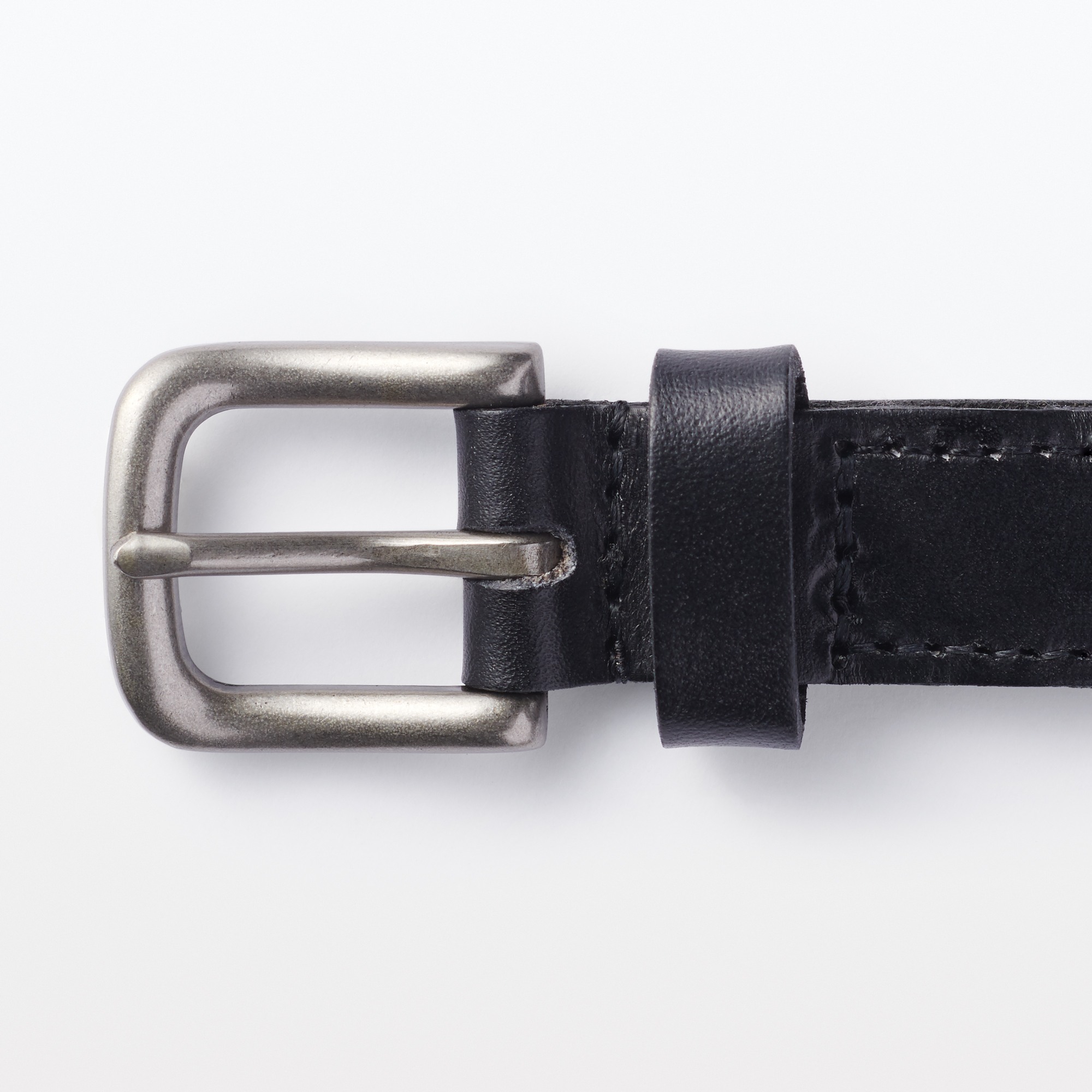 Vegetable tanned leather slim mesh belt