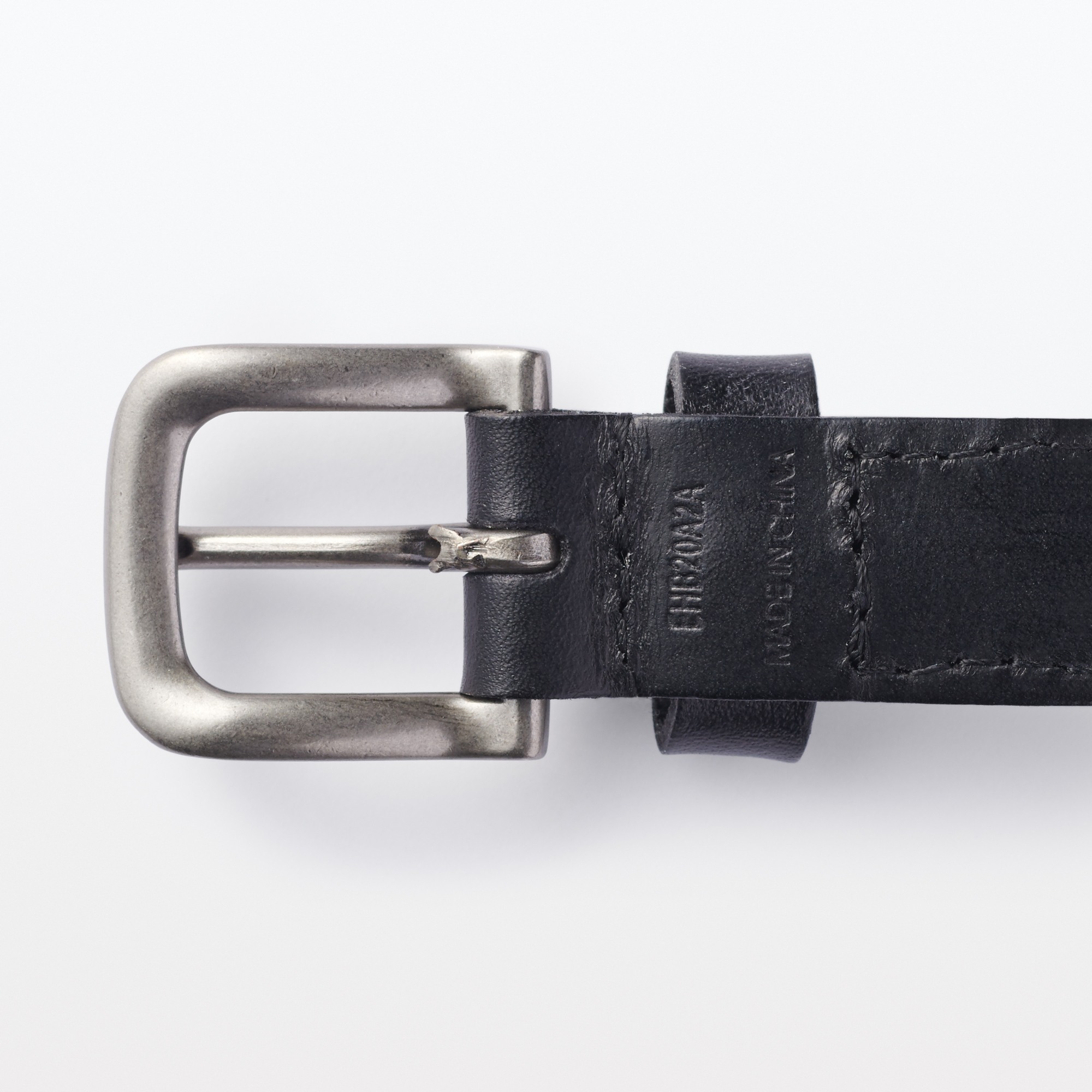 Vegetable tanned leather slim mesh belt