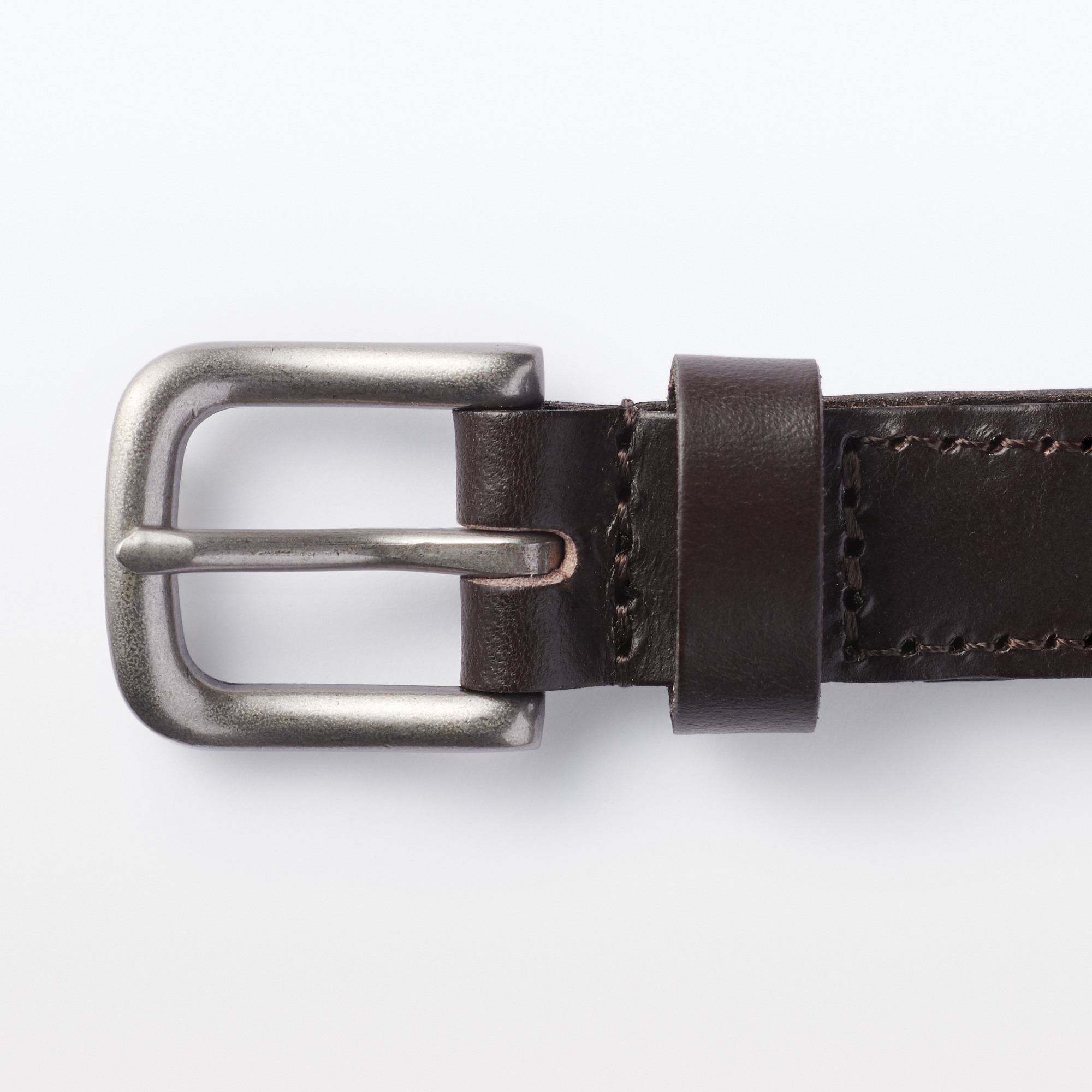 Vegetable tanned leather slim mesh belt