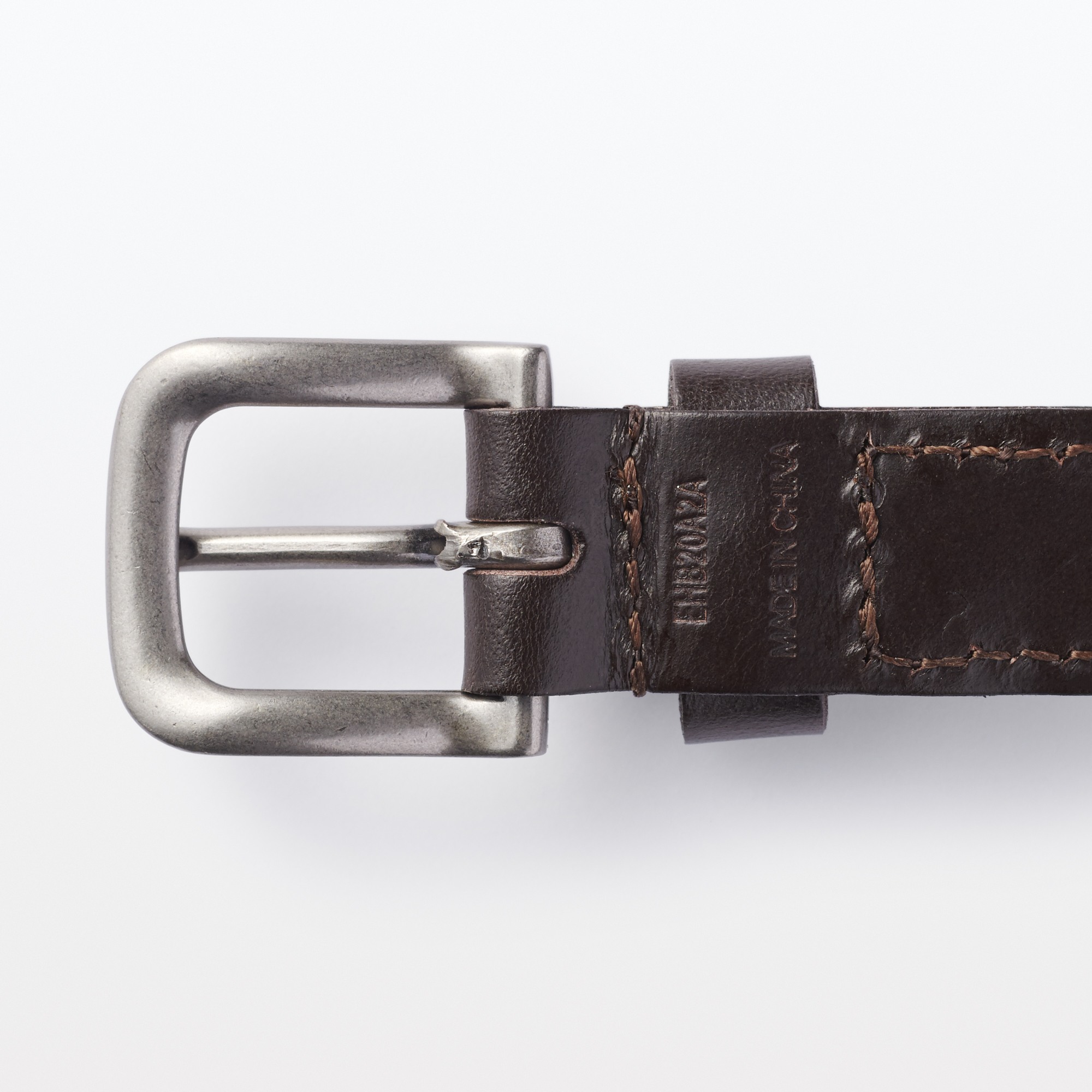 Vegetable tanned leather slim mesh belt