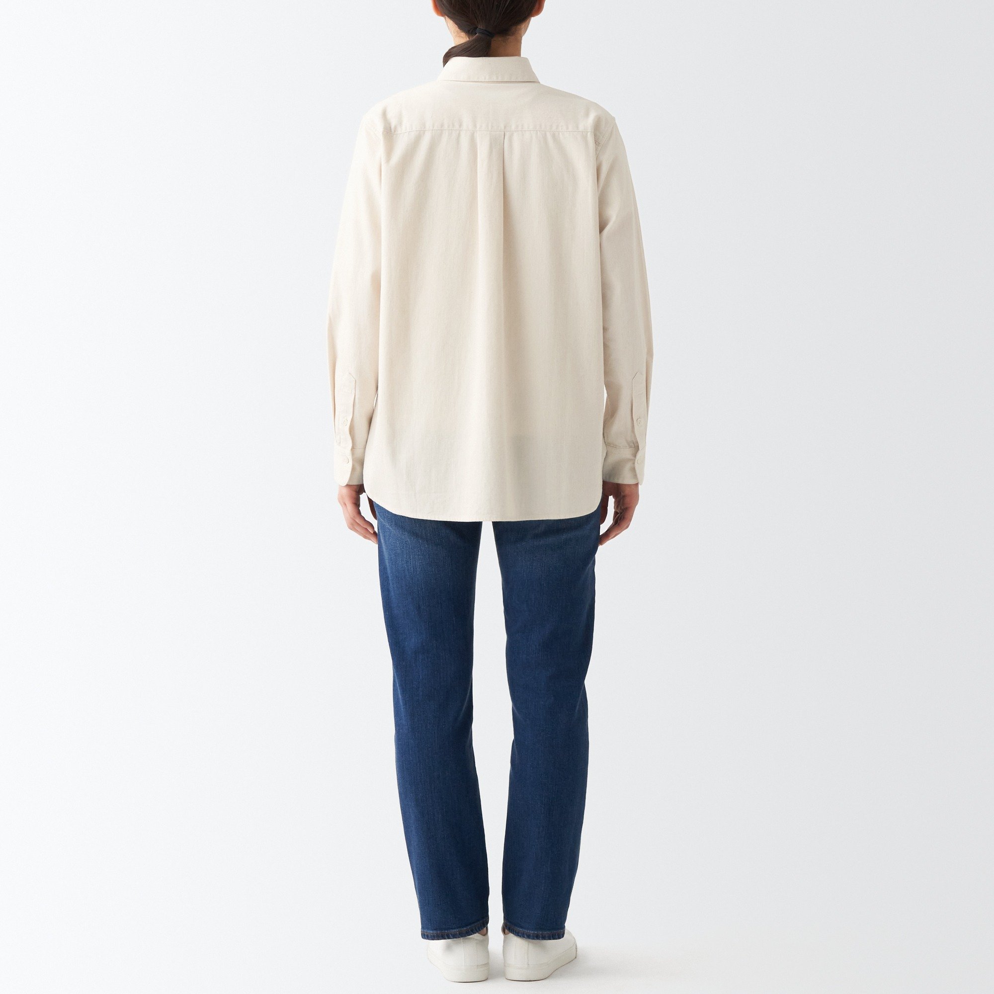 Washed denim Regular Collar Long sleeves shirt