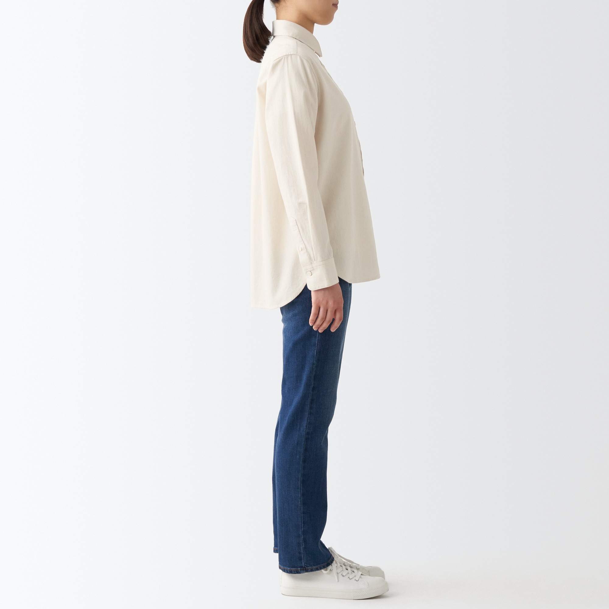 Washed denim Regular Collar Long sleeves shirt