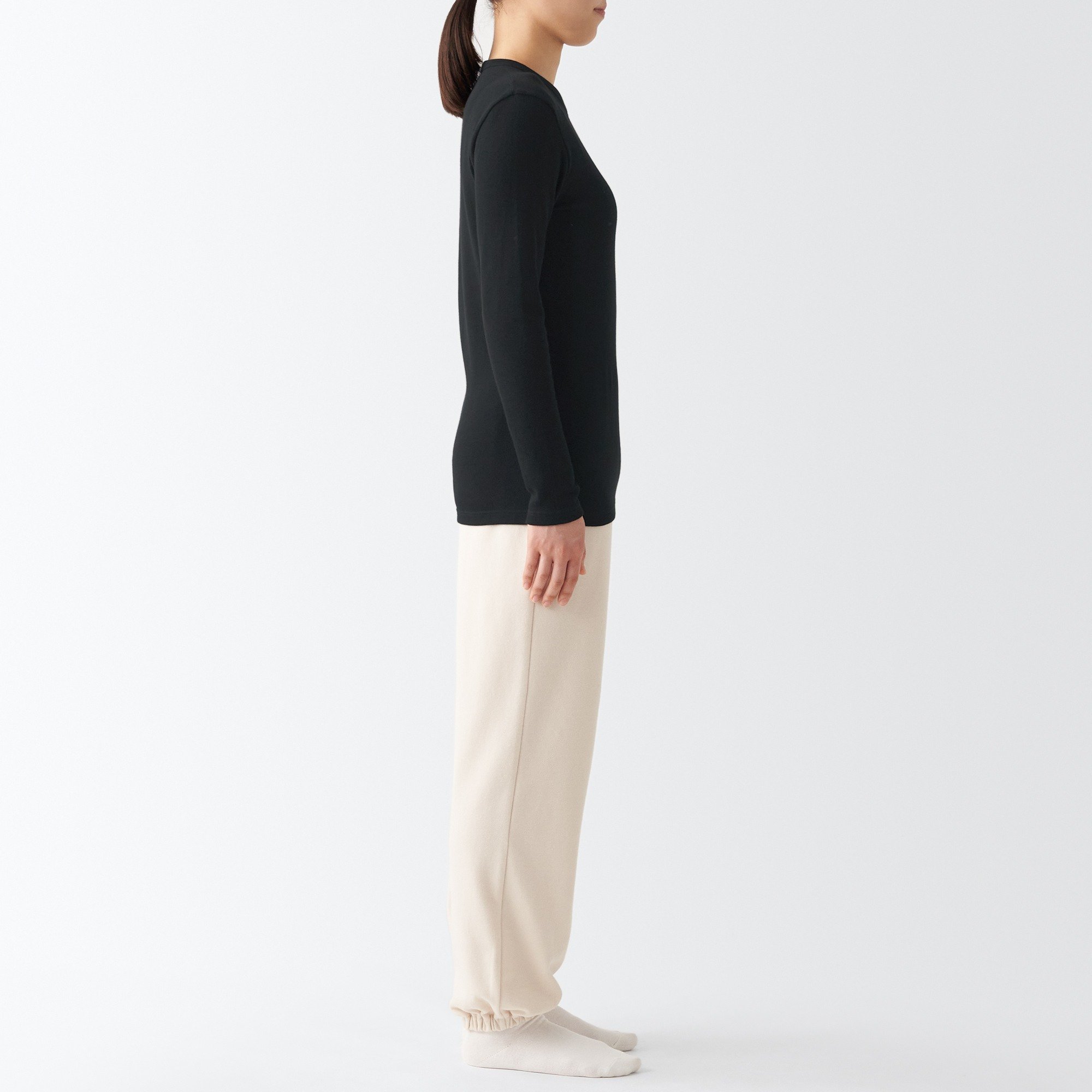 MUJI | Warm, thick cotton Long Sleeve T-shirt