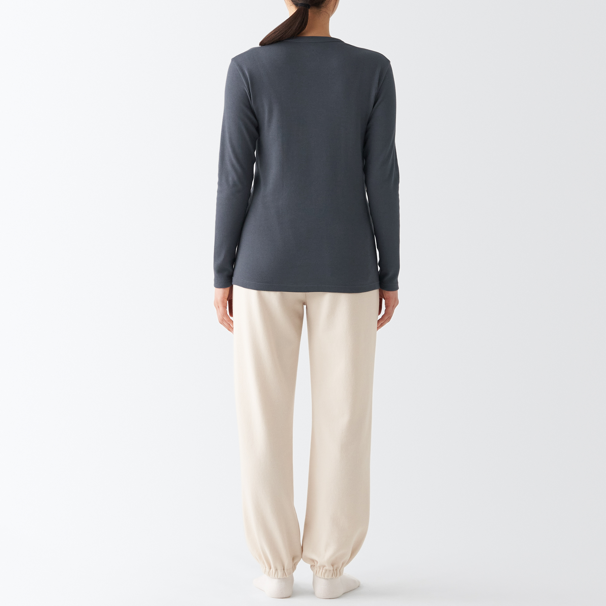 MUJI | Warm, thick cotton Long Sleeve T-shirt