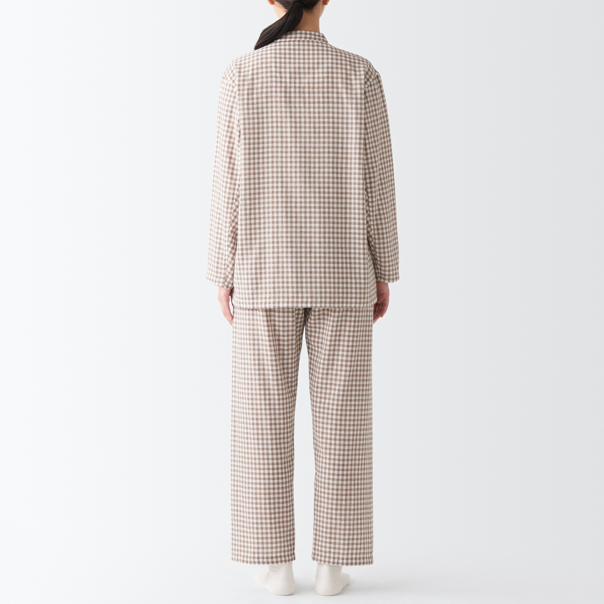 Side seamless double gauze Stand collar pajamas