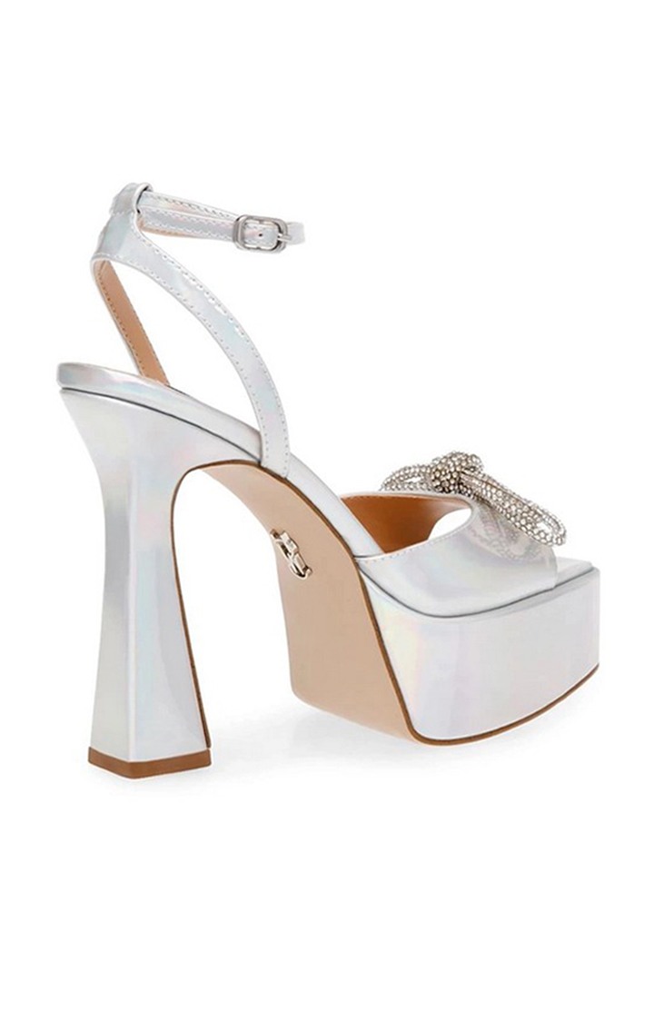 Darla Silver Heel Sandals