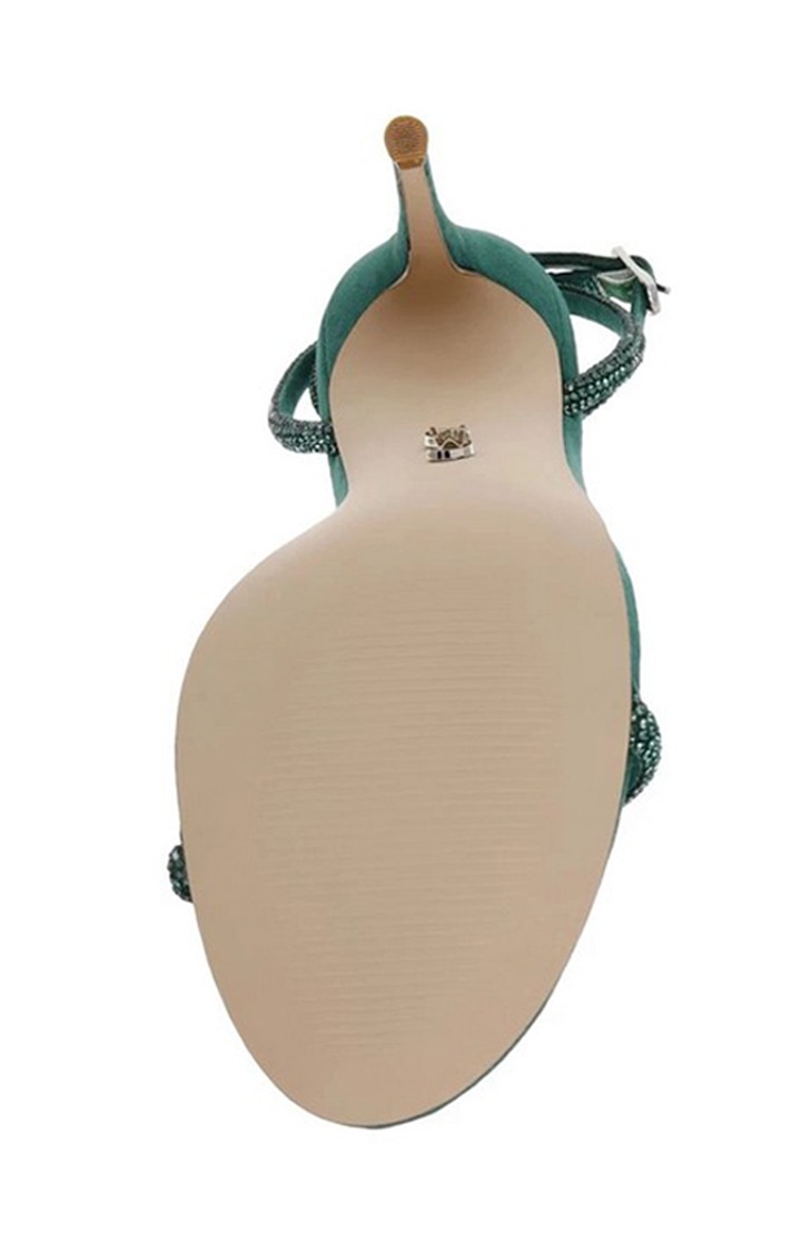 Breslin Green Heel Sandals