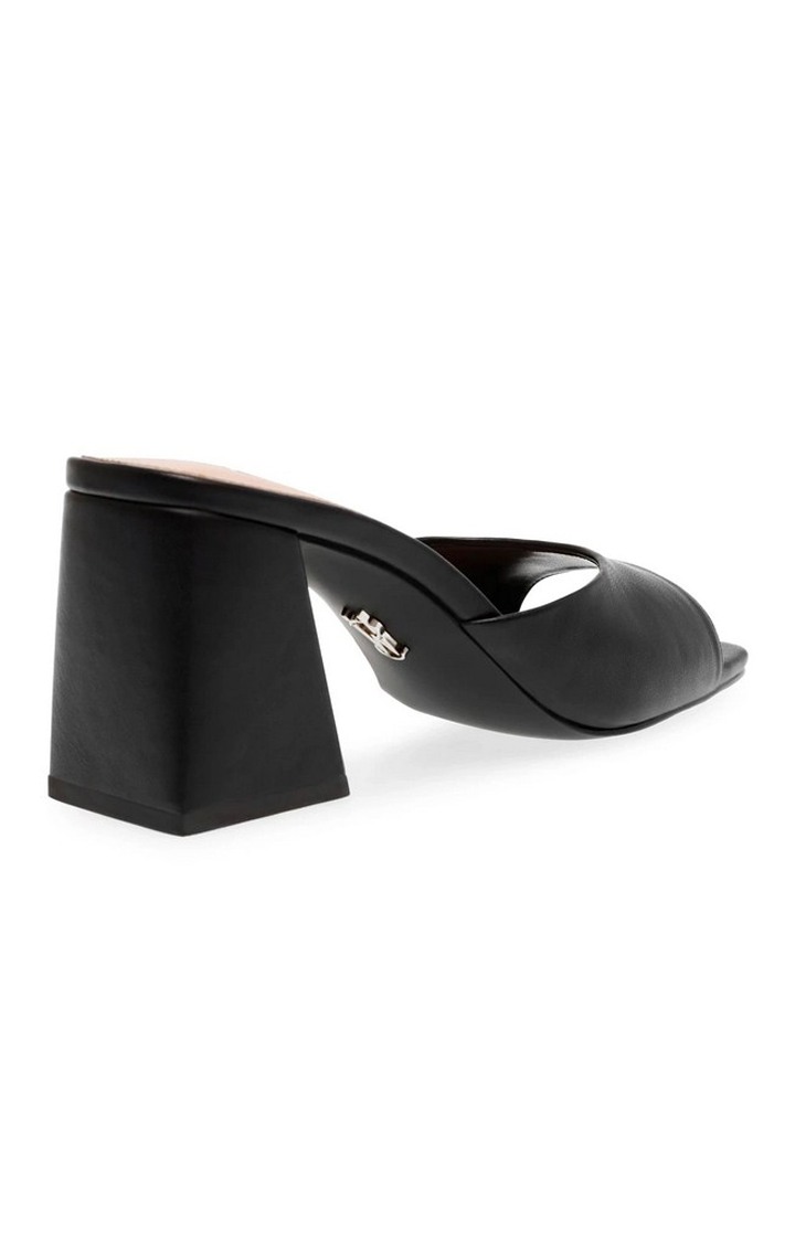 Glowing Black Heel Sandals