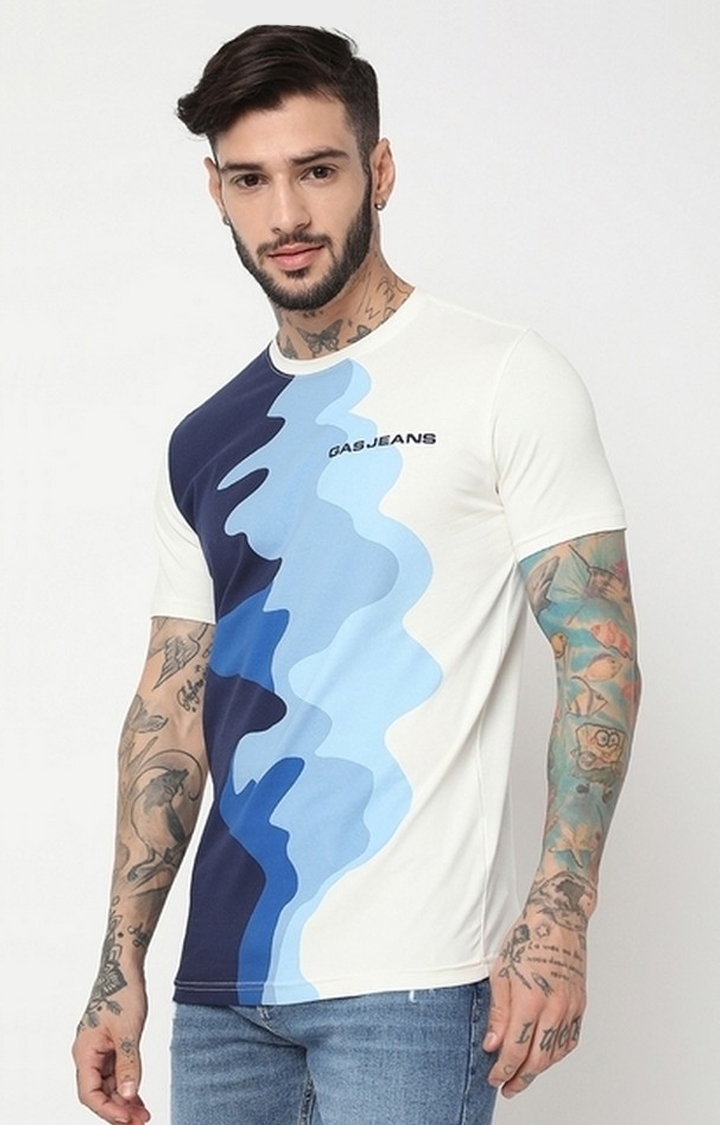 GAS | Slim Fit Half Sleeve Printed Lycra T-Shirt