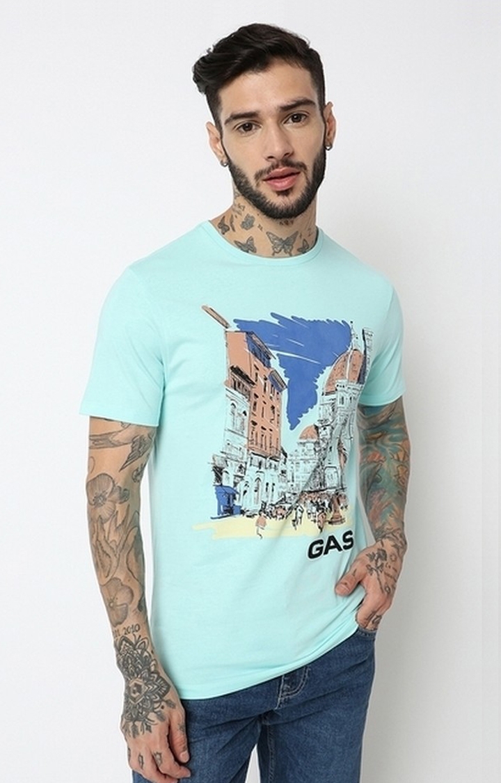 GAS | Slim Fit Half Sleeve Printed T-Shirt