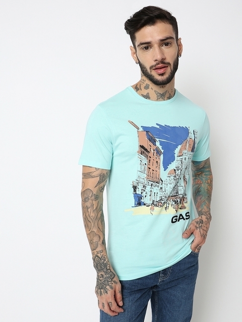 GAS | Slim Fit Half Sleeve Printed T-Shirt