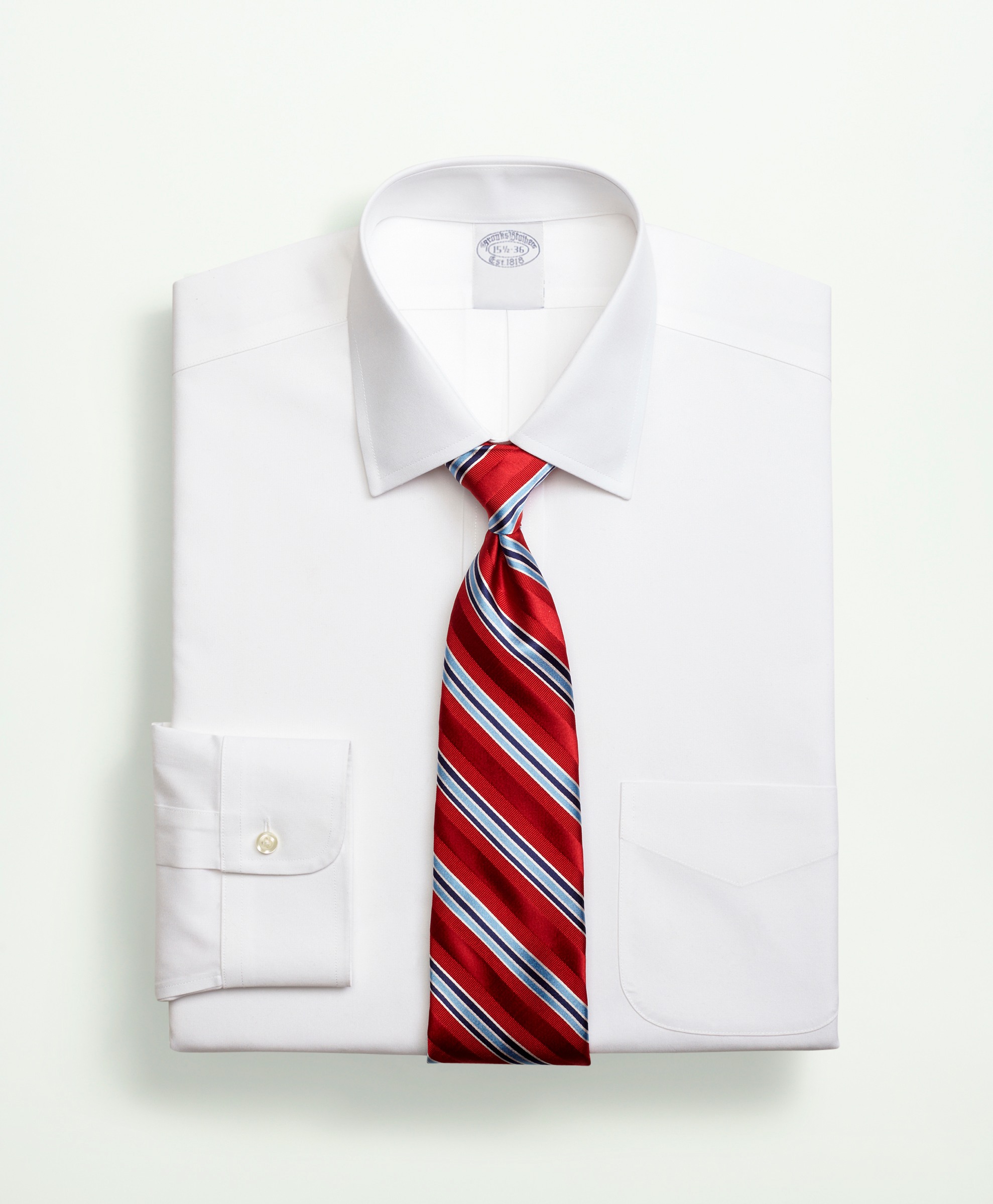 Brooks Brothers | Non-Iron Pinpoint Ainsley Collar Solid Regular Fit Dress Shirt