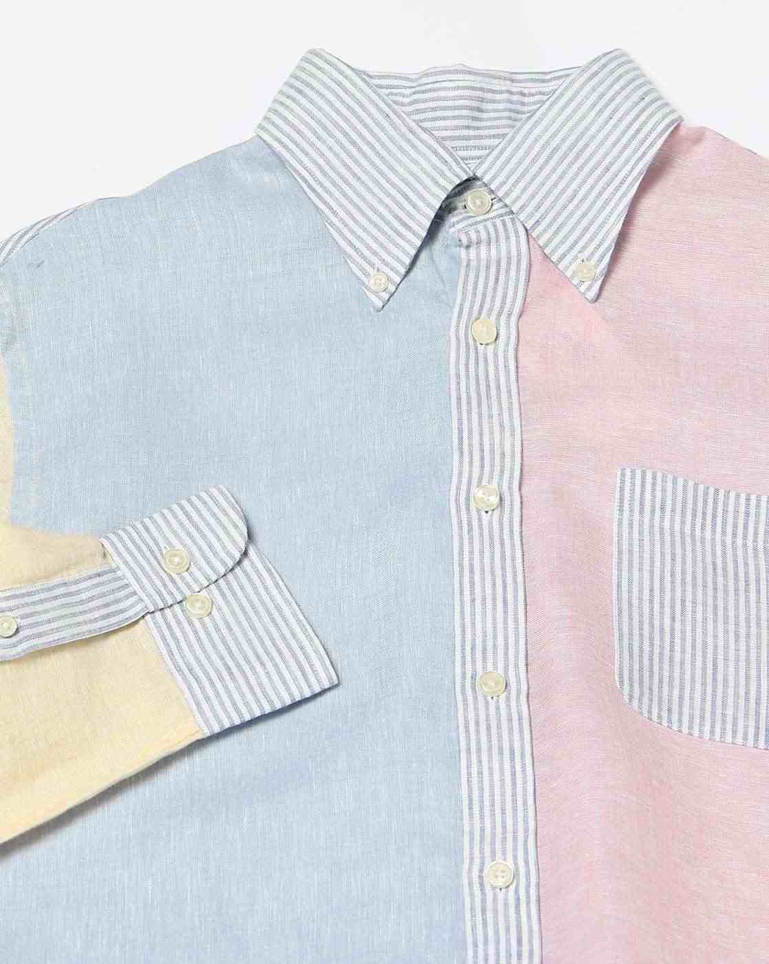 トップス Brooks Blothers fun shirt L Brooks Brothers Multi Stripe S/S B/D c1980s Fun Shirt